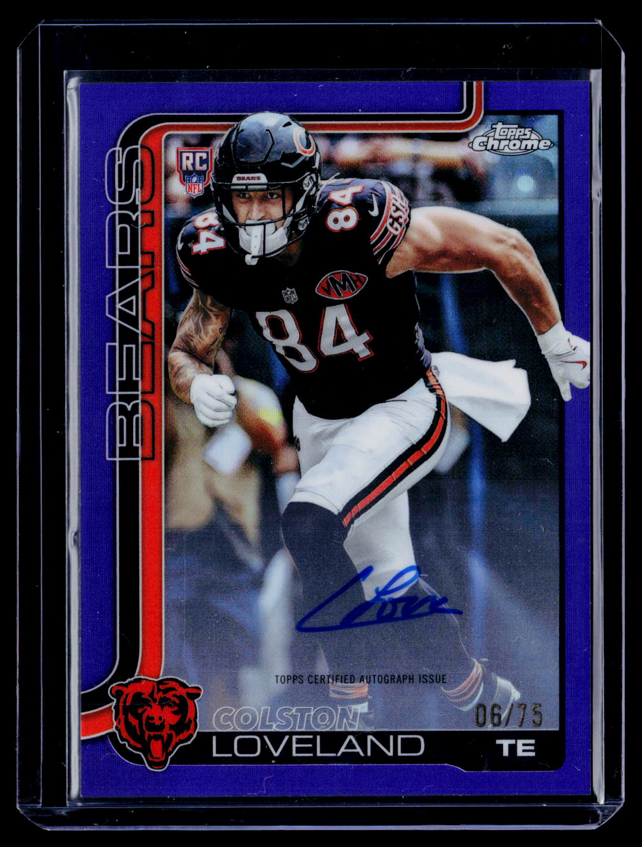 2025 Topps Chrome Colston Loveland Chrome Rookie Auto Purple Refractor #/75