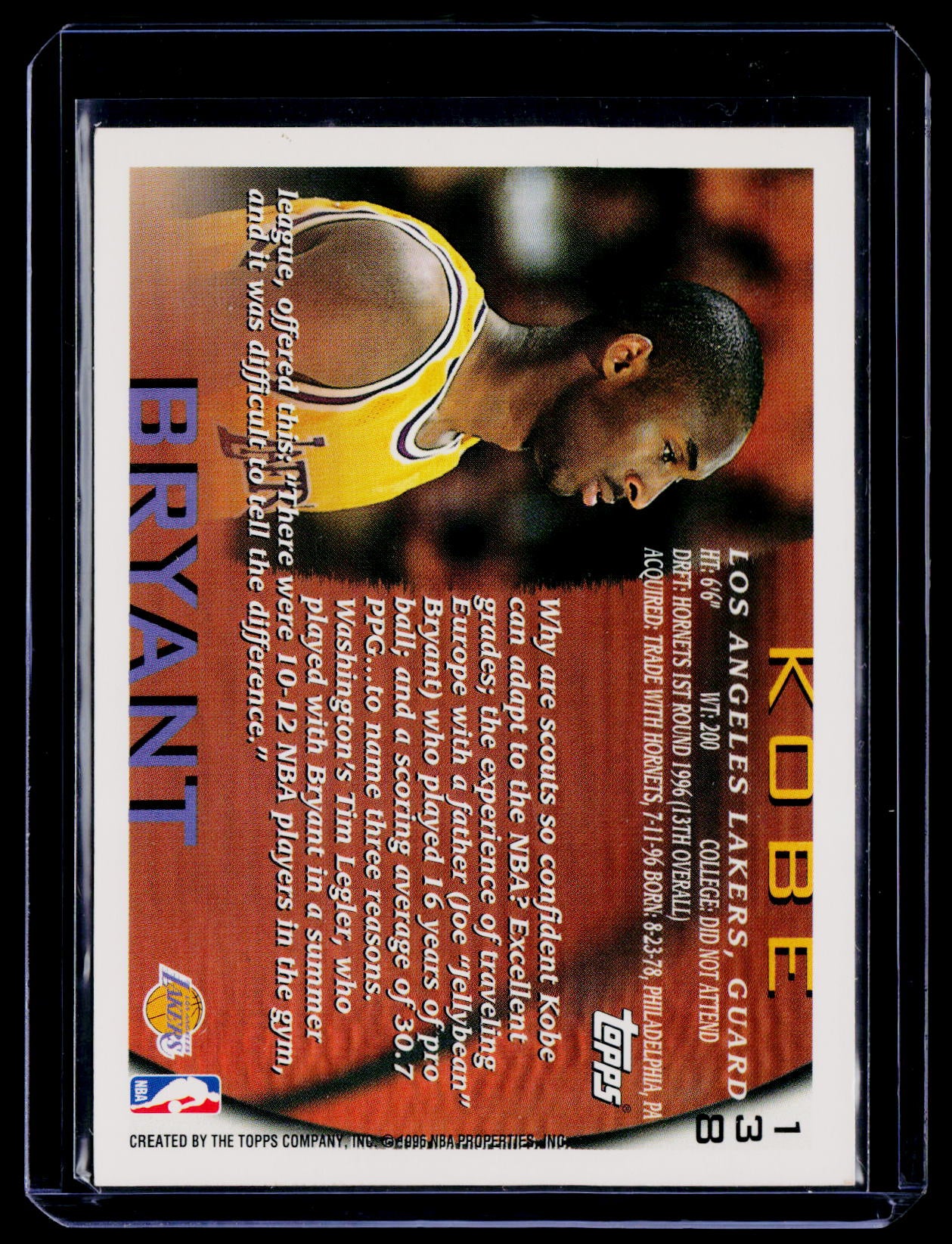 1996-97 Topps #138 Kobe Bryant