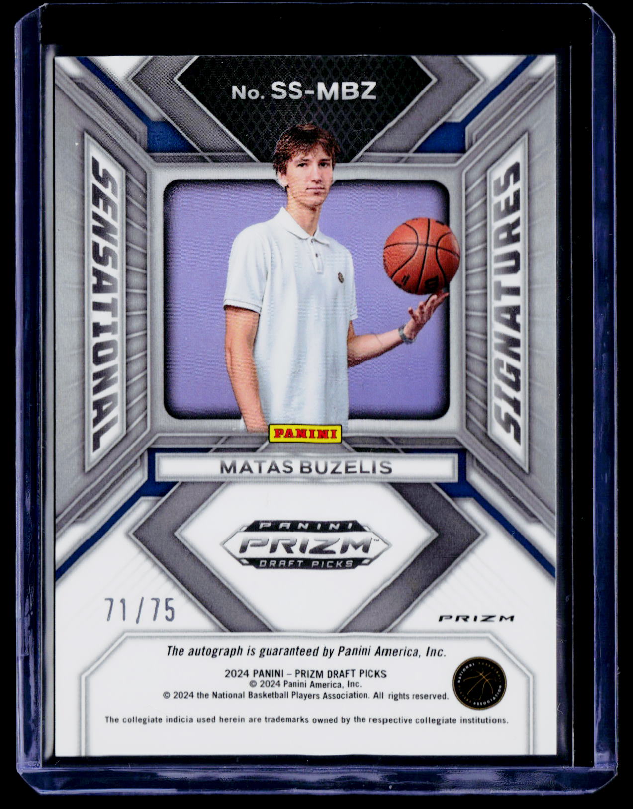 2024 Prizm Draft Picks Matas Buzelis Sensational Signatures Prizms Blue Ice #/75