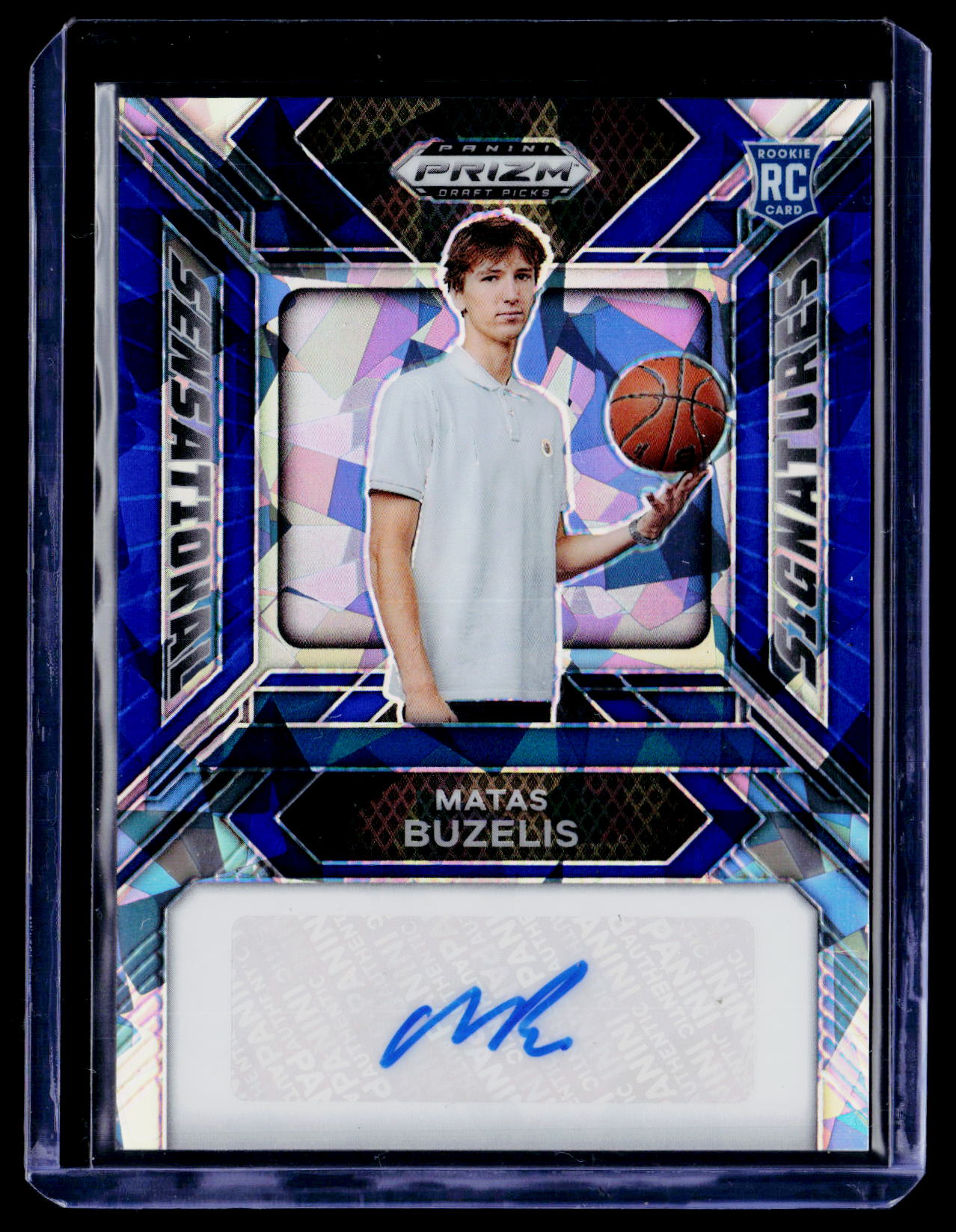2024 Prizm Draft Picks Matas Buzelis Sensational Signatures Prizms Blue Ice #/75