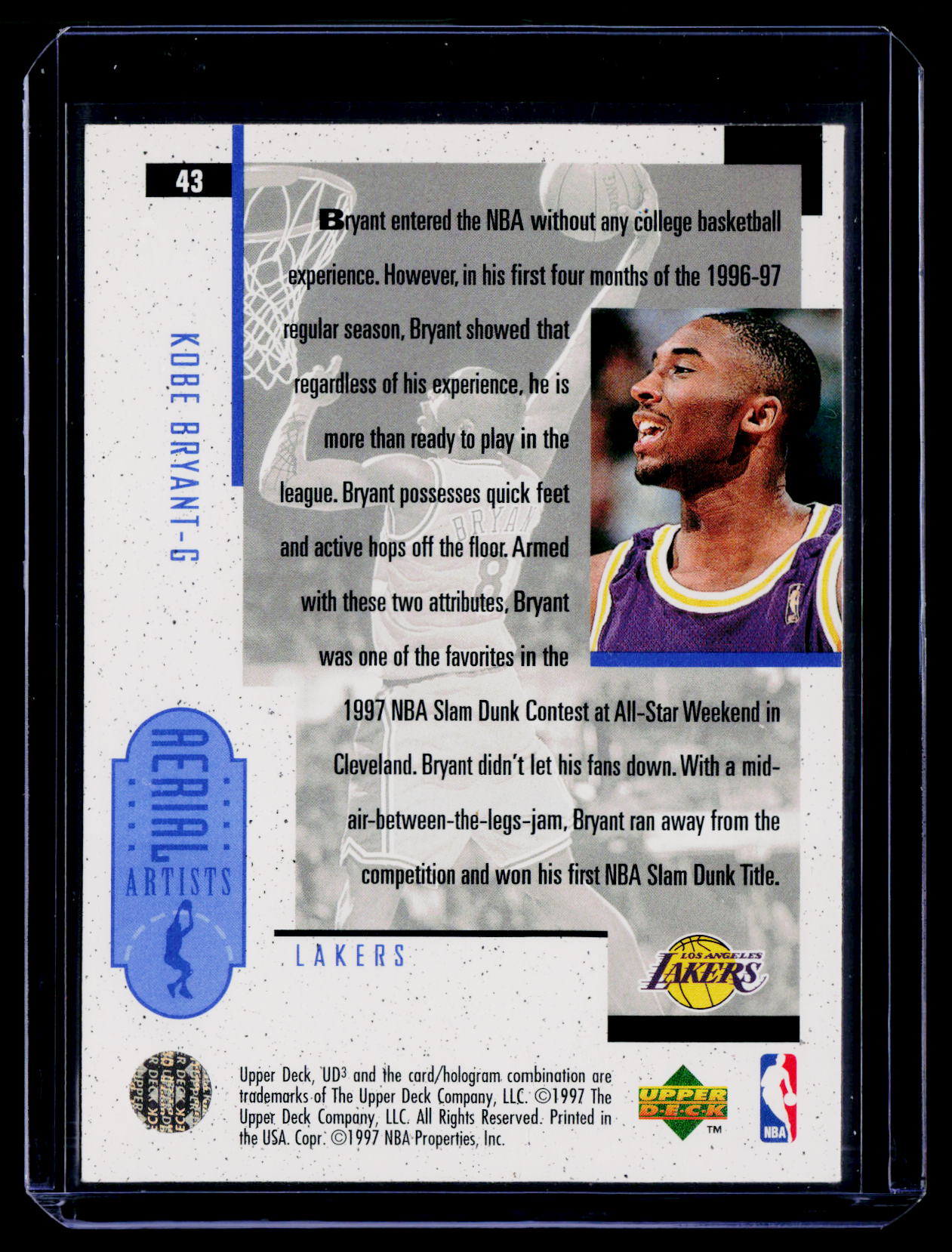1996-97 Upper Deck UD3 #43 Kobe Bryant