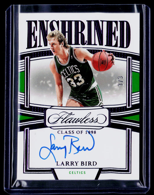 2022-23 Panini Flawless #ES-LBD Larry Bird Enshrined Signatures #/3