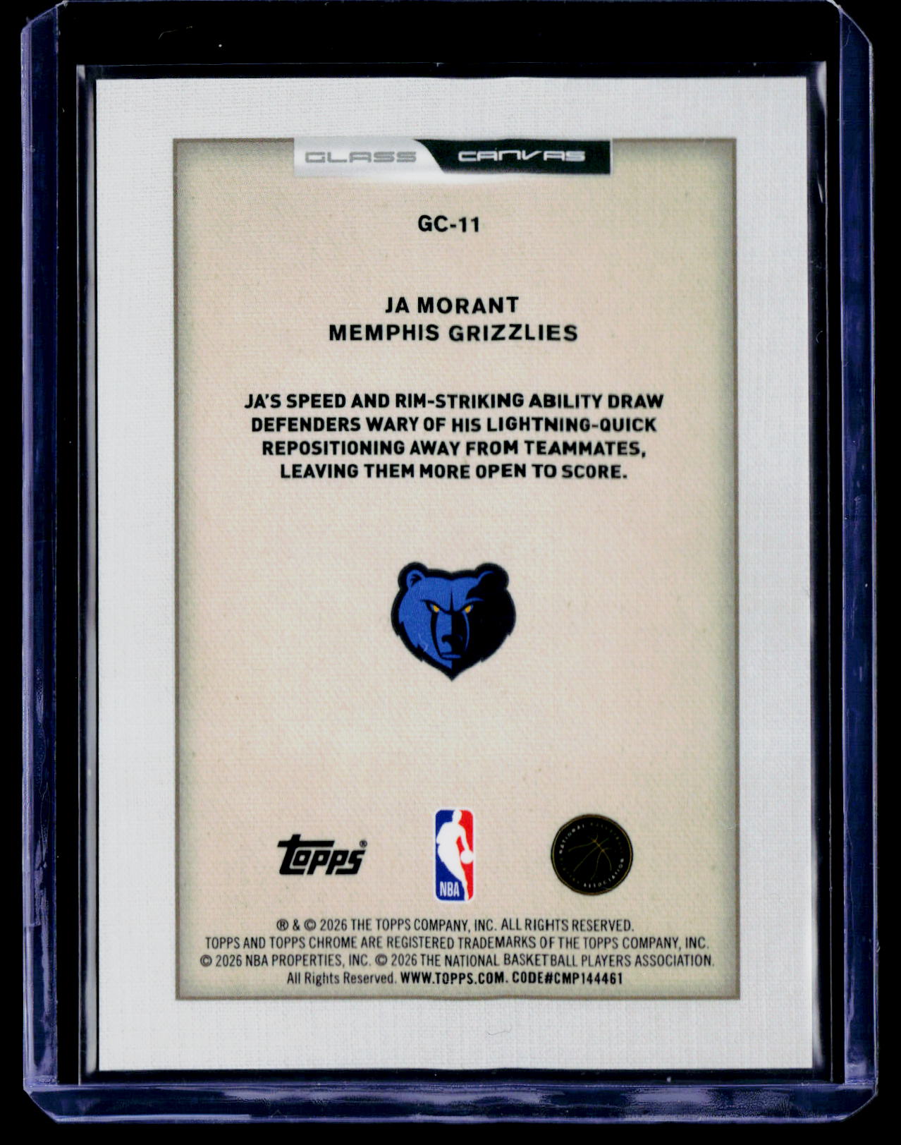 2026 Topps Chrome Update ##GC-11 Ja Morant Glass Canvas