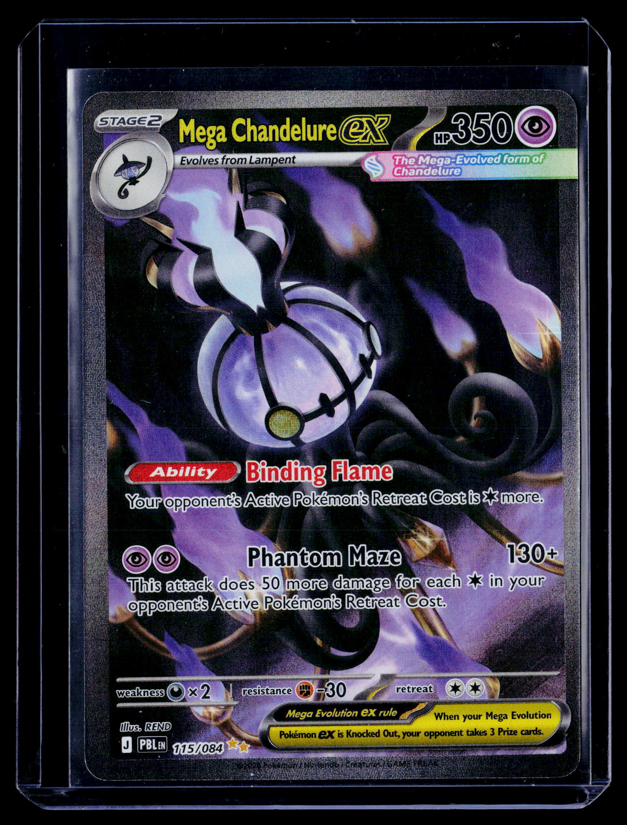 ME05: Pitch Black #115/084 Mega Chandelure ex