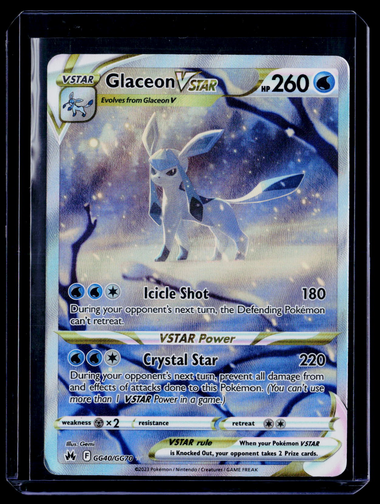 SWSH: Crown Zenith: Galarian Gallery #GG40/GG70 Glaceon VSTAR