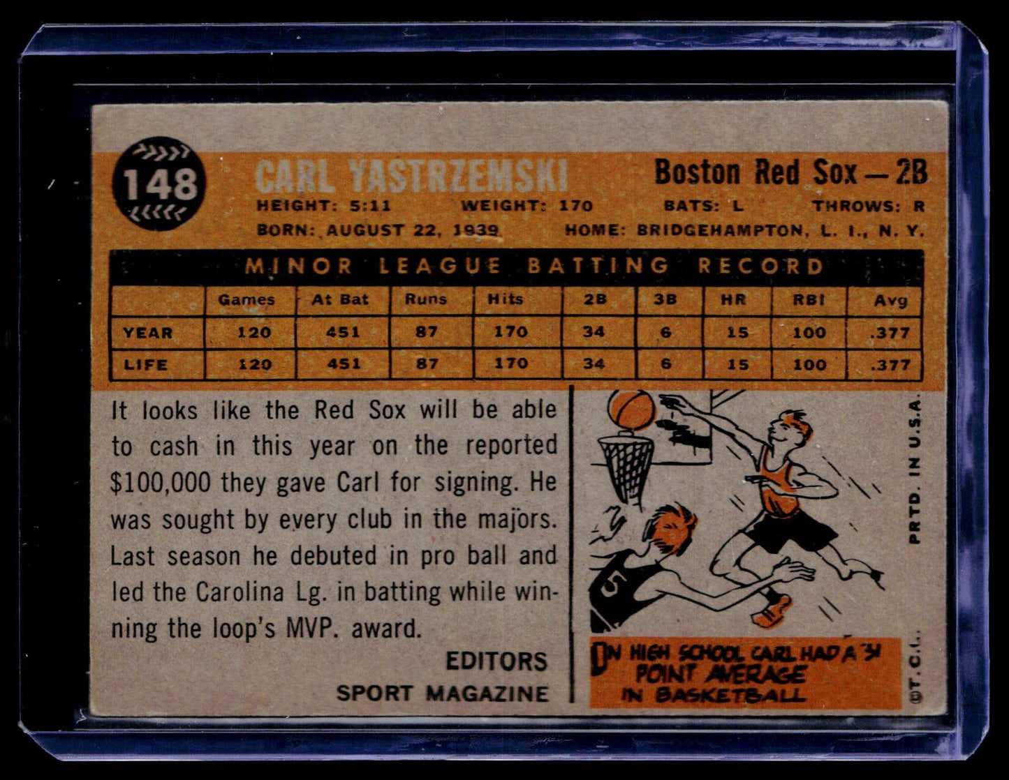 1960 Topps #148 Carl Yastrzemski