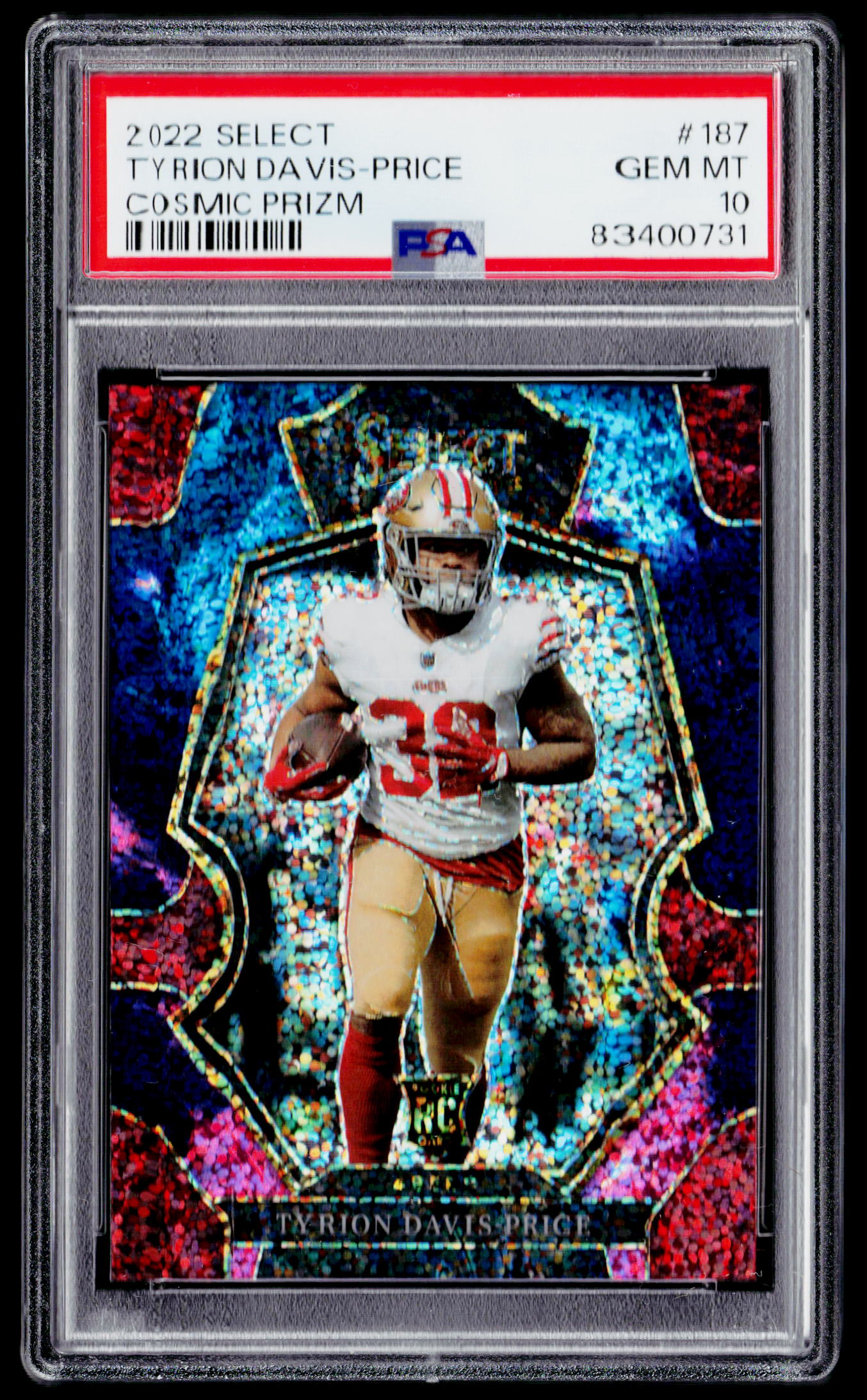 2022 Panini Select #187 Tyrion Davis-Price Cosmic PSA 10