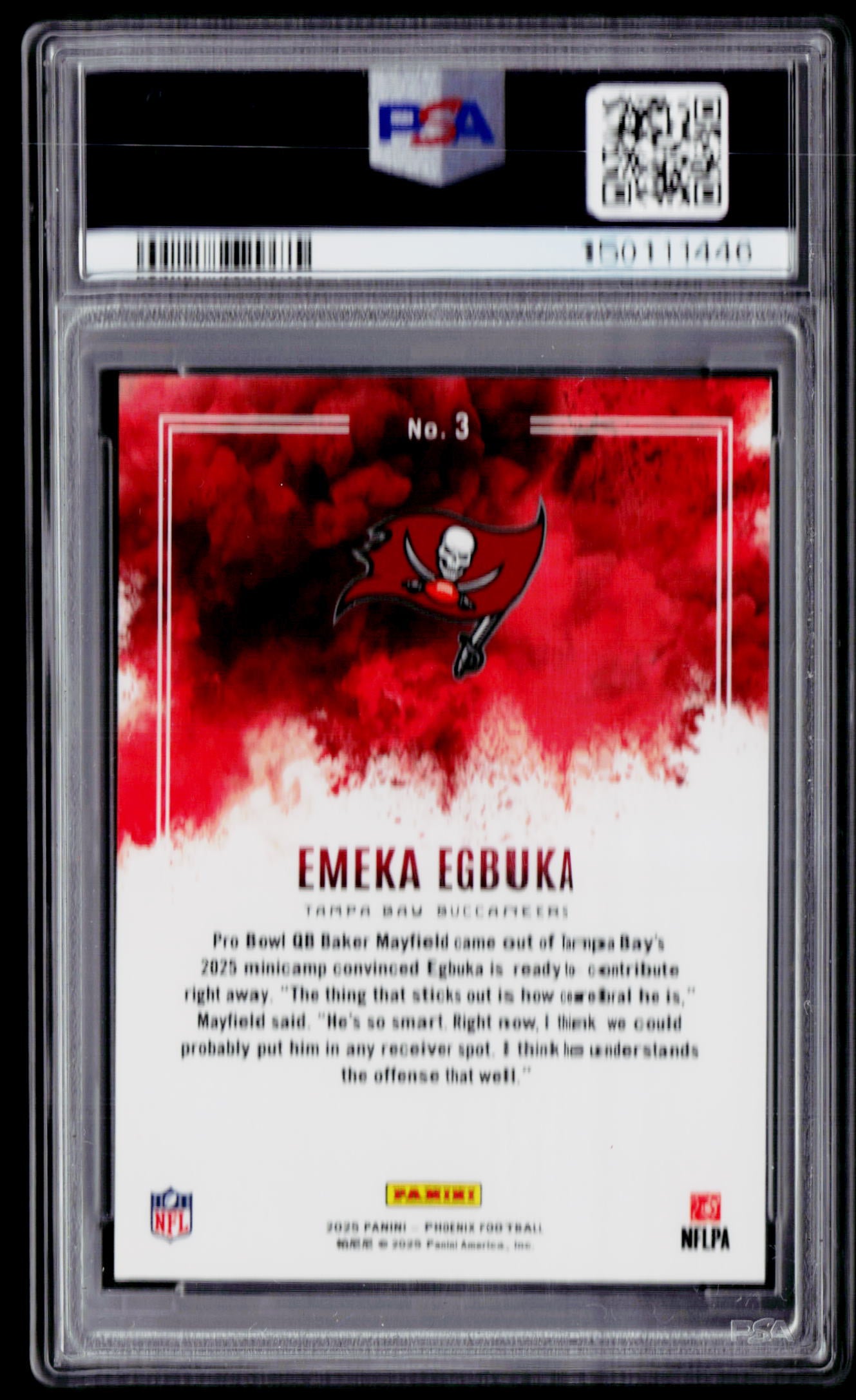2025 Panini Phoenix #3 Emeka Egbuka Color Blast PSA 9
