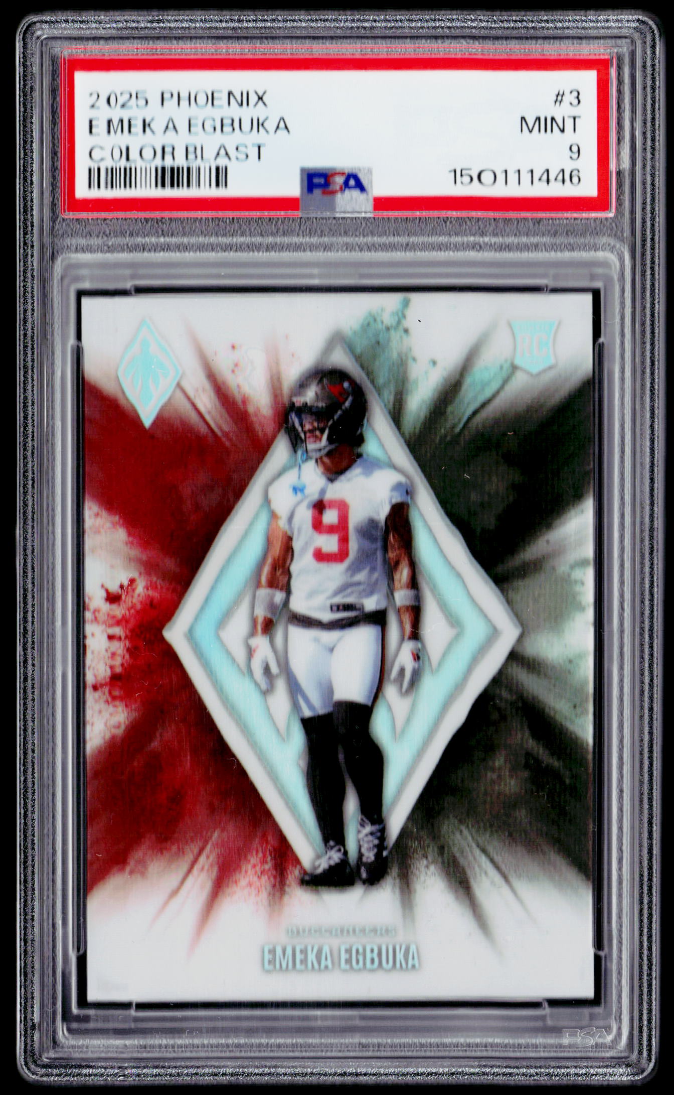 2025 Panini Phoenix #3 Emeka Egbuka Color Blast PSA 9