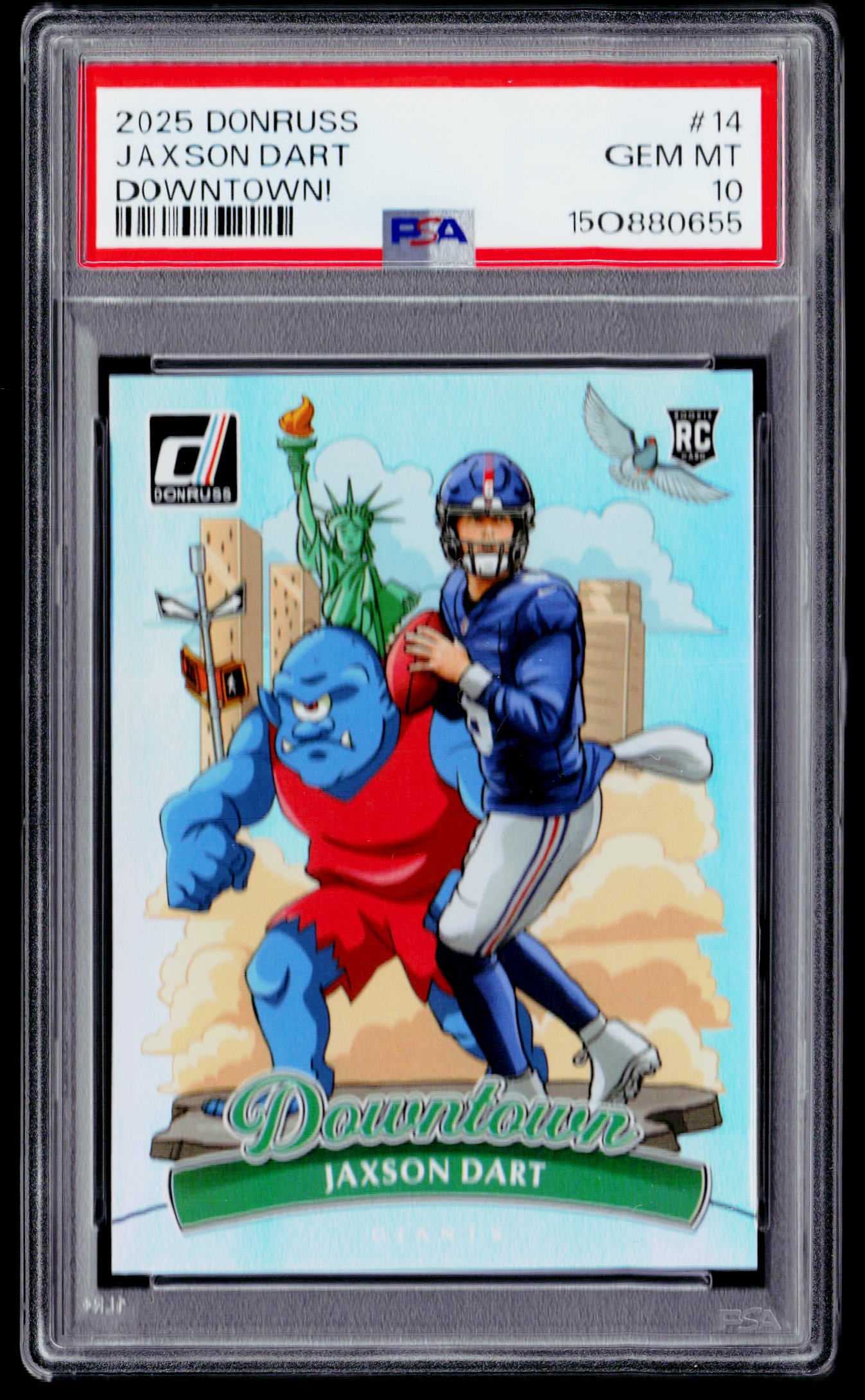 2025 Donruss #14 Jaxson Dart Downtown! PSA 10