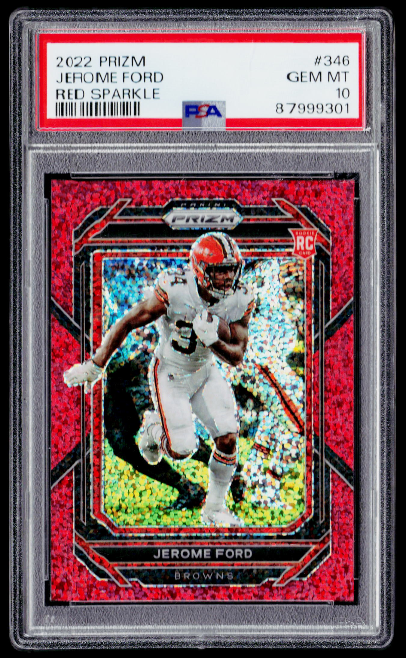 2022 Panini Prizm #346 Jerome Ford Red Sparkle PSA 10