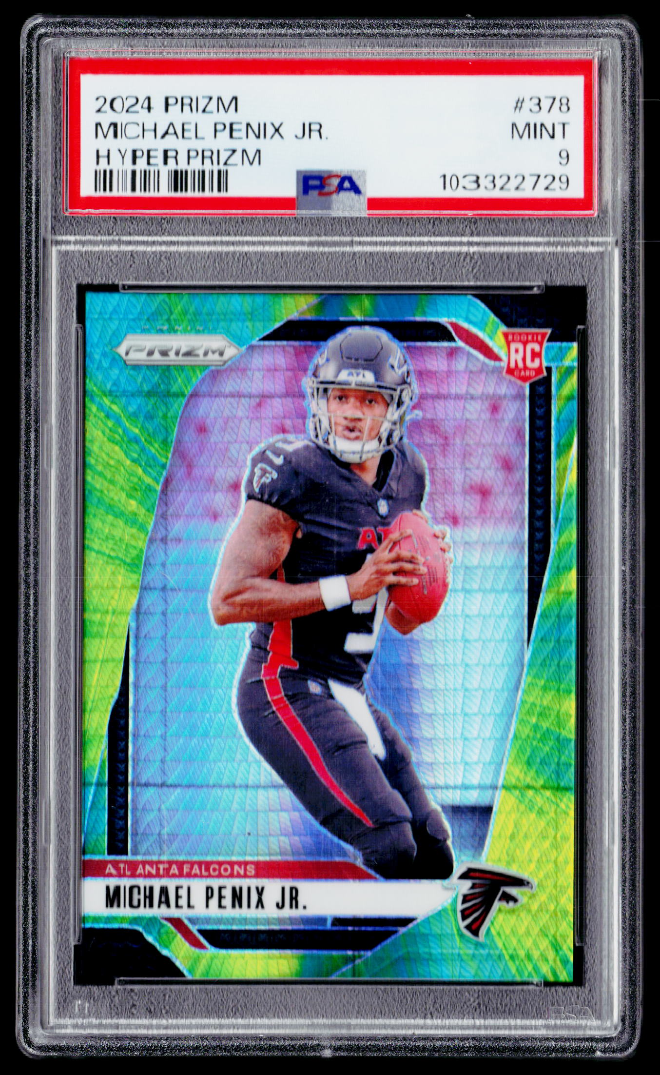 2024 Panini Prizm #378 Michael Penix Jr. Hyper Prizm PSA 9 #/180