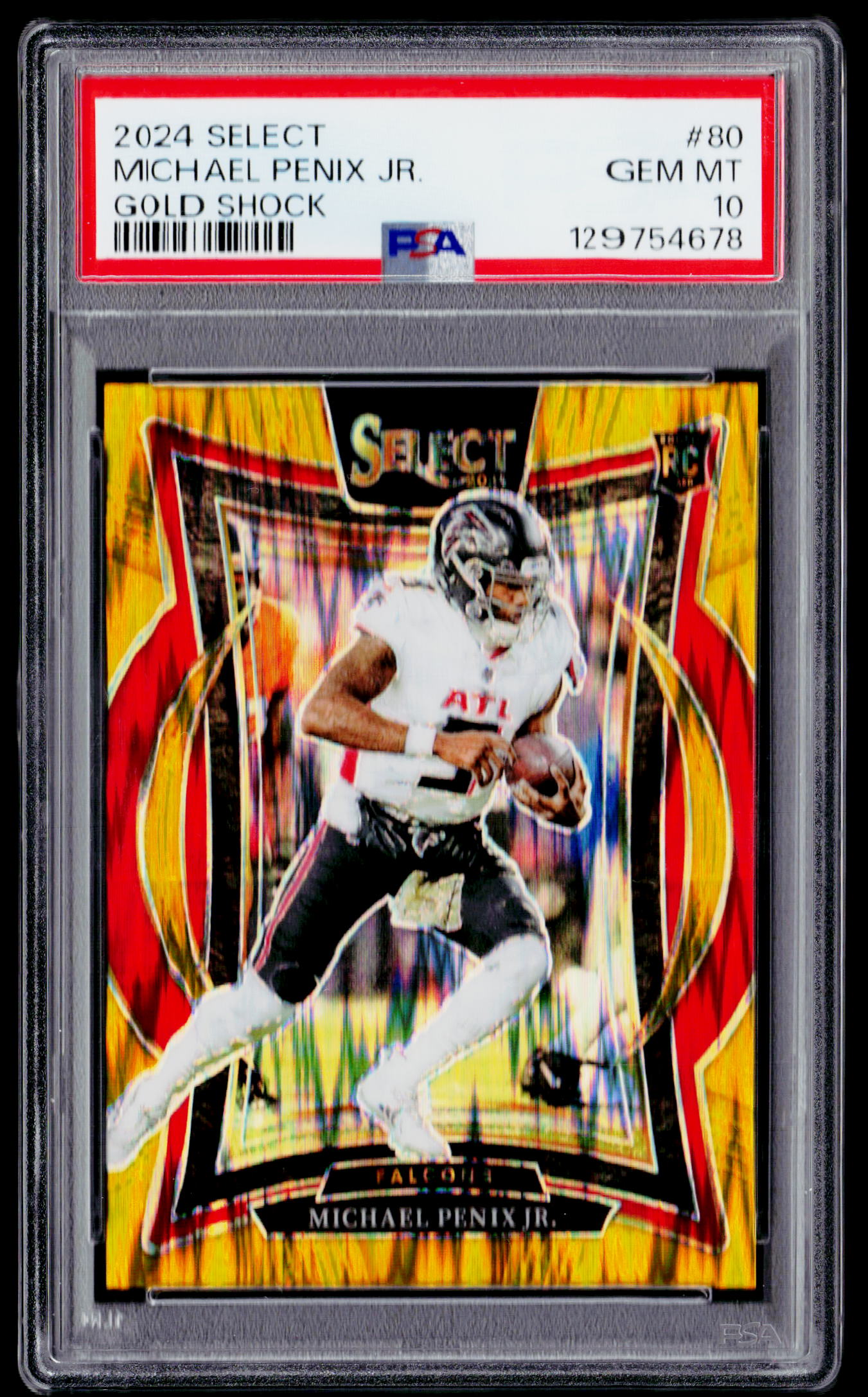 2024 Panini Select #80 Michael Penix Jr. Gold Shock PSA 10 #/10