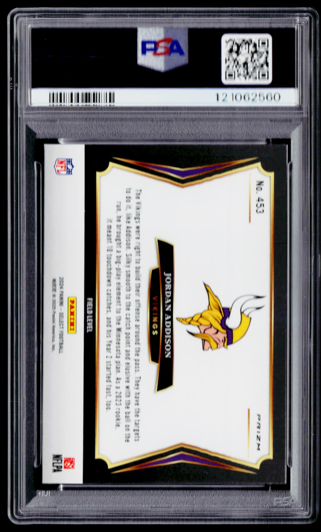 2024 Panini Select #453 Jordan Addison Tiger Prizm PSA 10