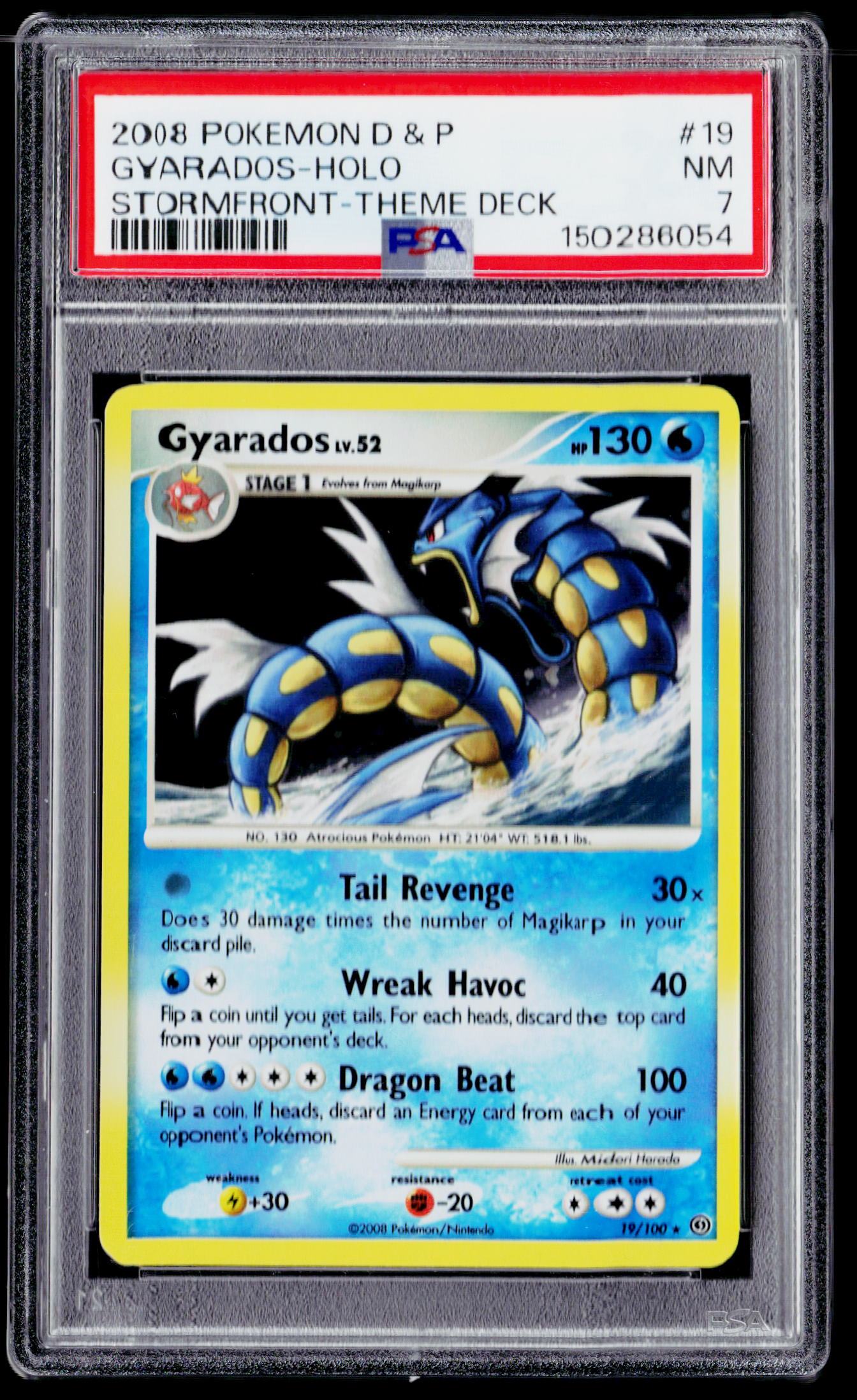 Stormfront #19/100 Gyarados PSA 7