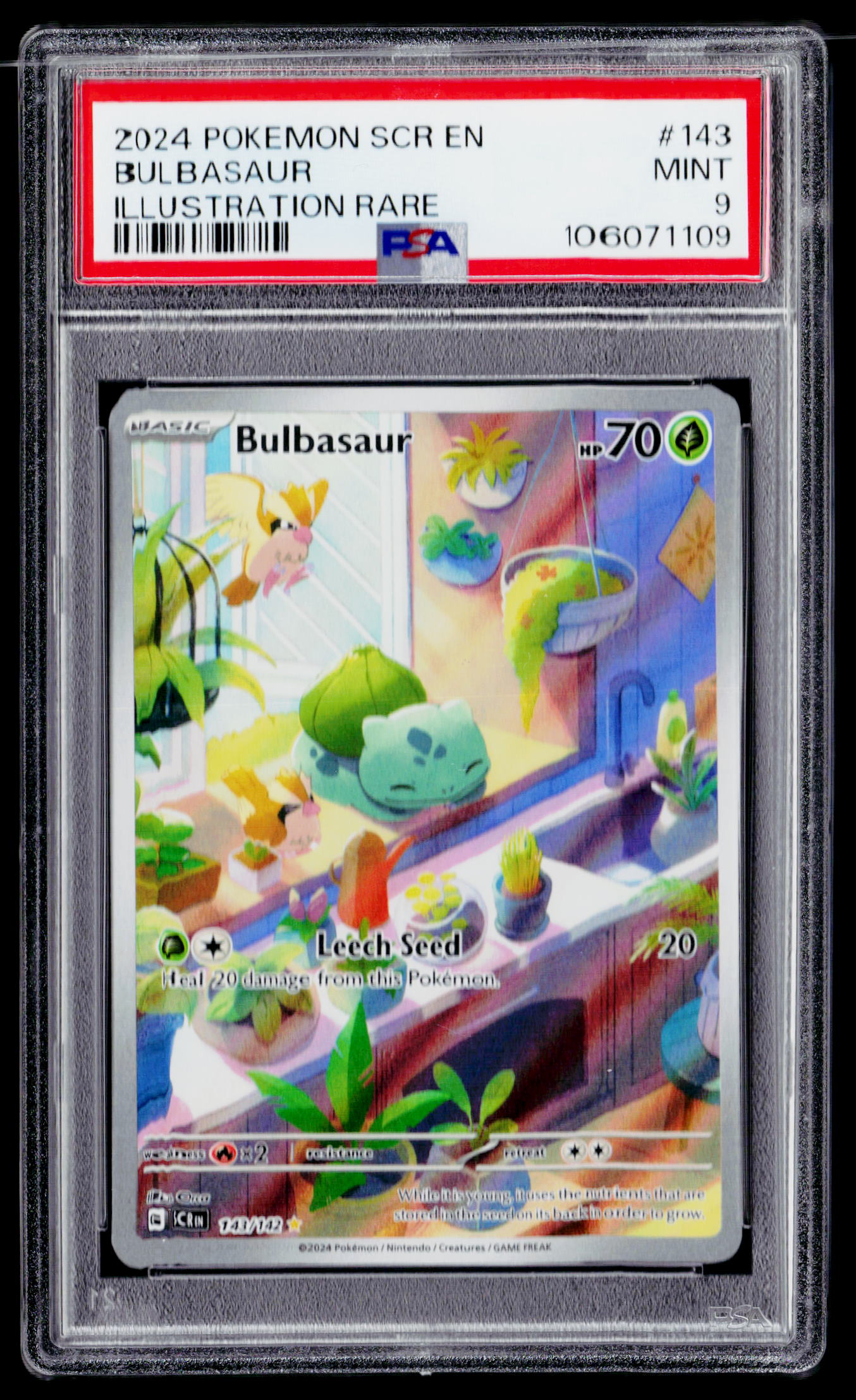 SV07: Stellar Crown #143/142 Bulbasaur PSA 9