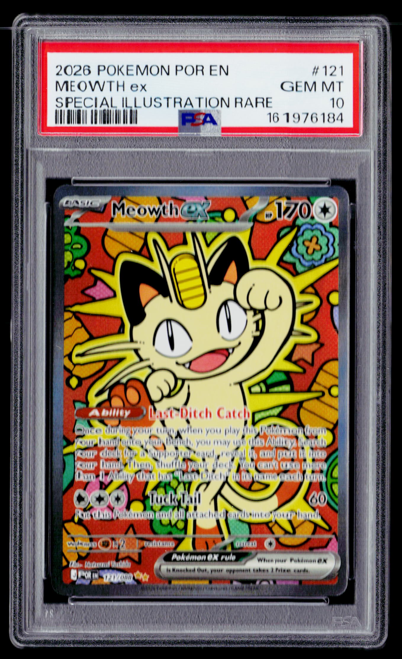 ME03: Perfect Order #121/088 Meowth ex PSA 10
