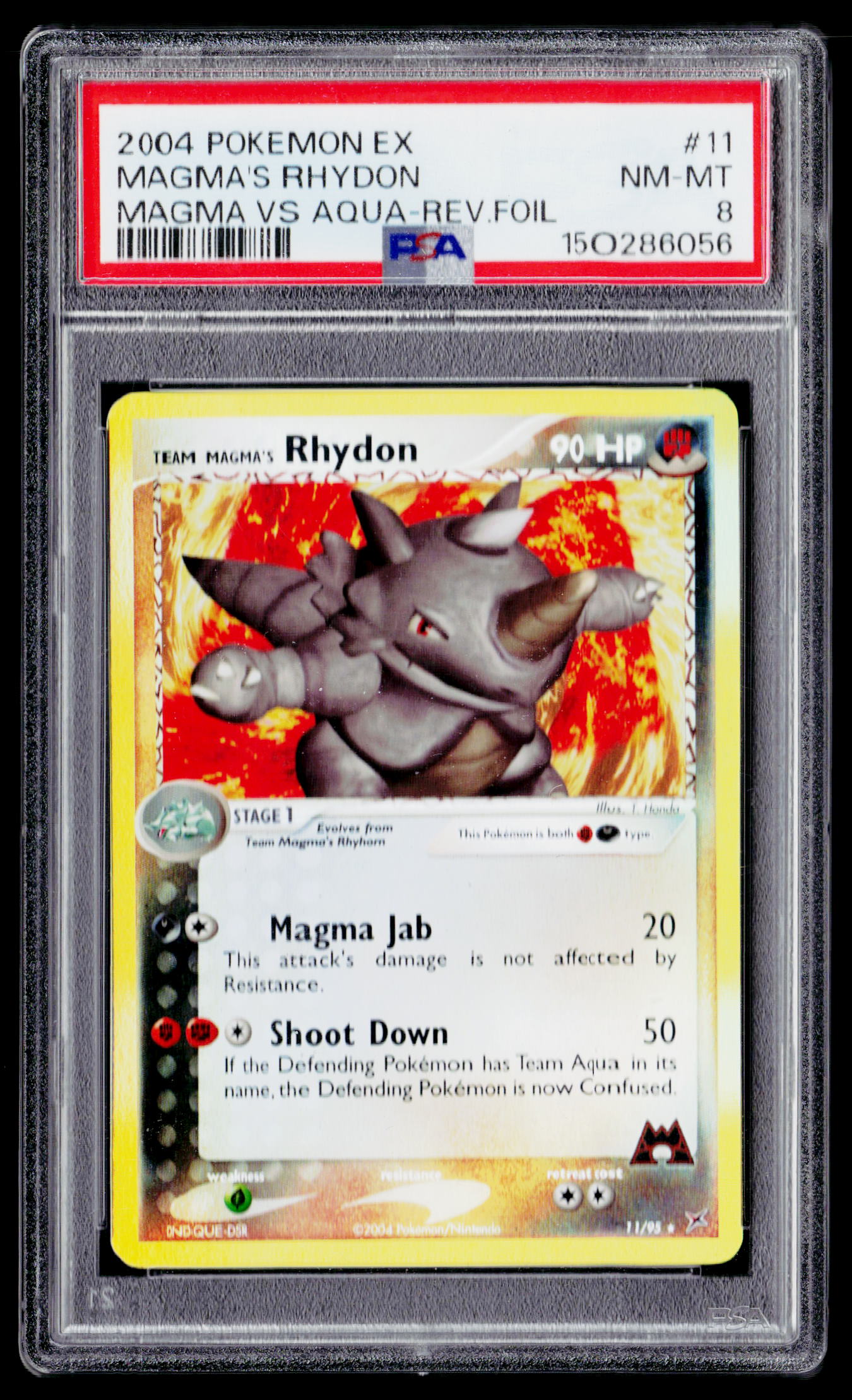 EX Team Magma vs Team Aqua #11/95 Team Magma's Rhydon PSA 8