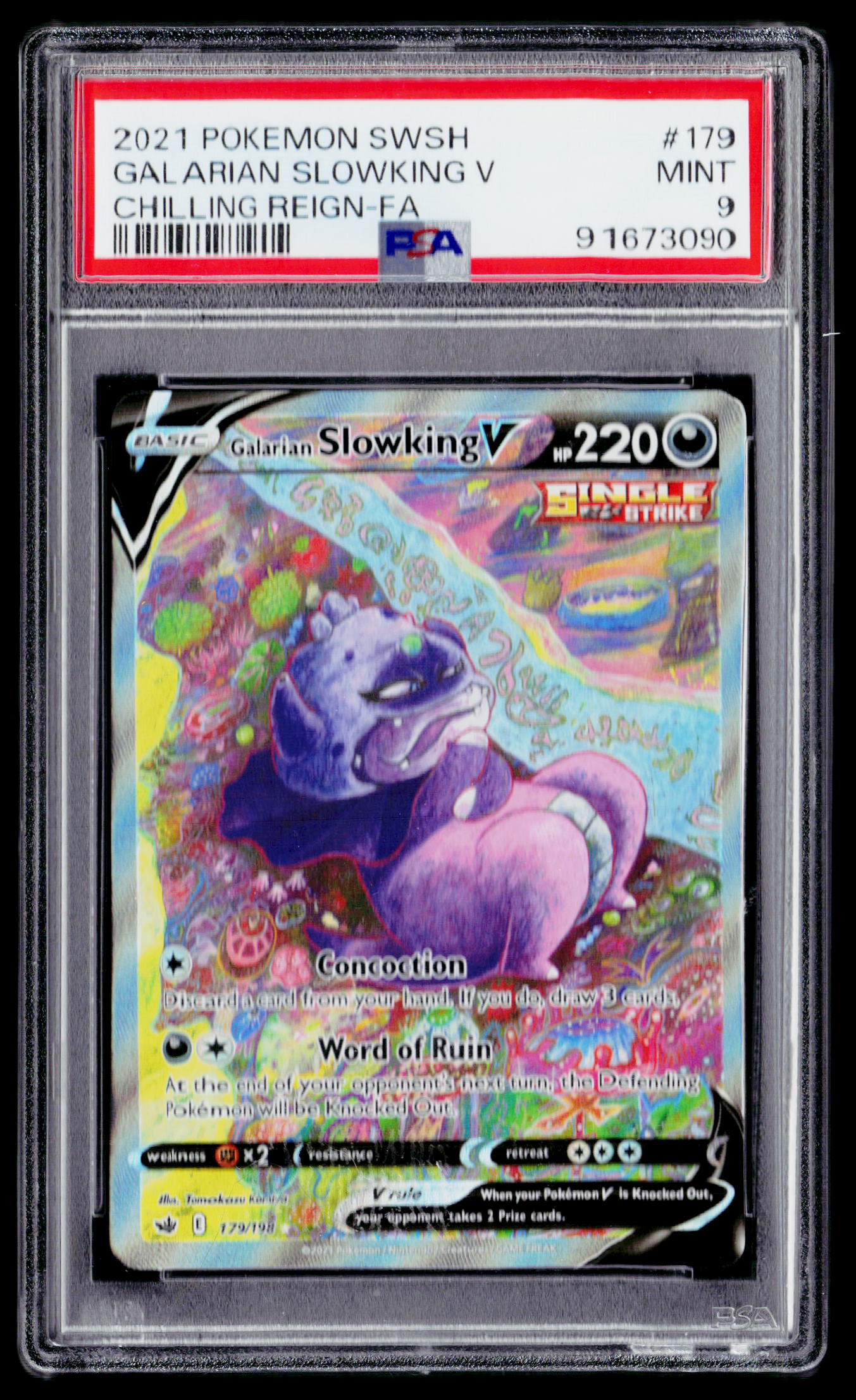 Chilling Reign #179/198 Galarian Slowking V (Alternate Full Art) PSA 9 (JAP)