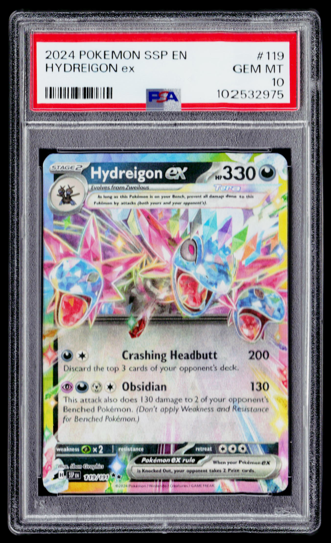 SV08: Surging Sparks #119/191 Hydreigon ex PSA 10