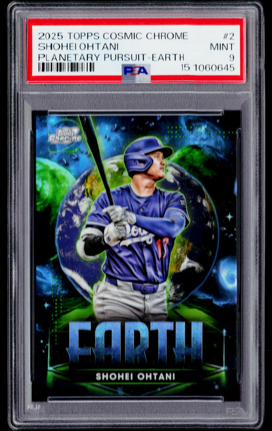 2025 Topps Chrome Cosmic #PPE-2 Shohei Ohtani Planetary Pursuit Earth PSA 9