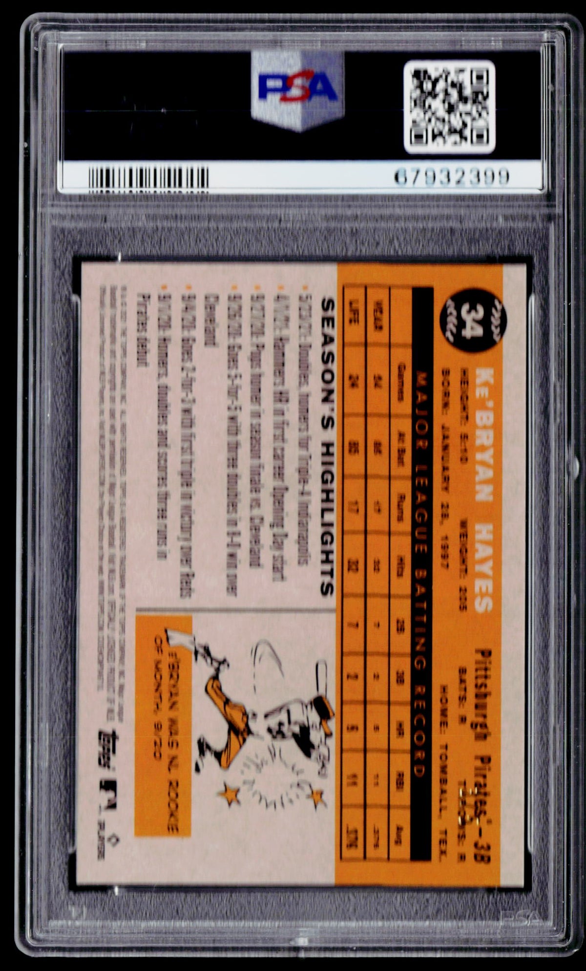 2021 Topps All-Star Rookie Cup #34a Ke'Bryan Hayes Red-Foil PSA 9 #/5