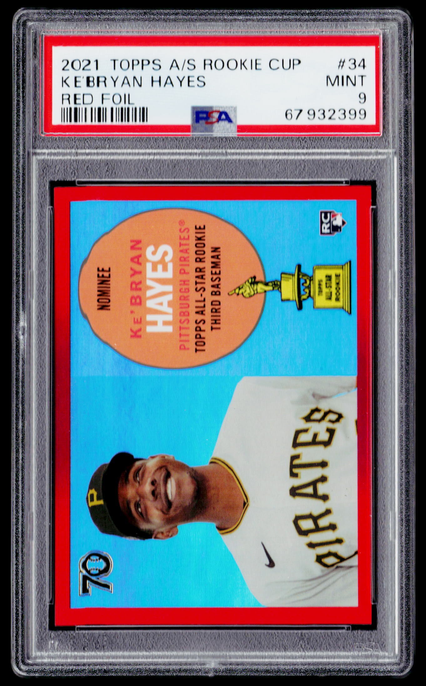 2021 Topps All-Star Rookie Cup #34a Ke'Bryan Hayes Red-Foil PSA 9 #/5