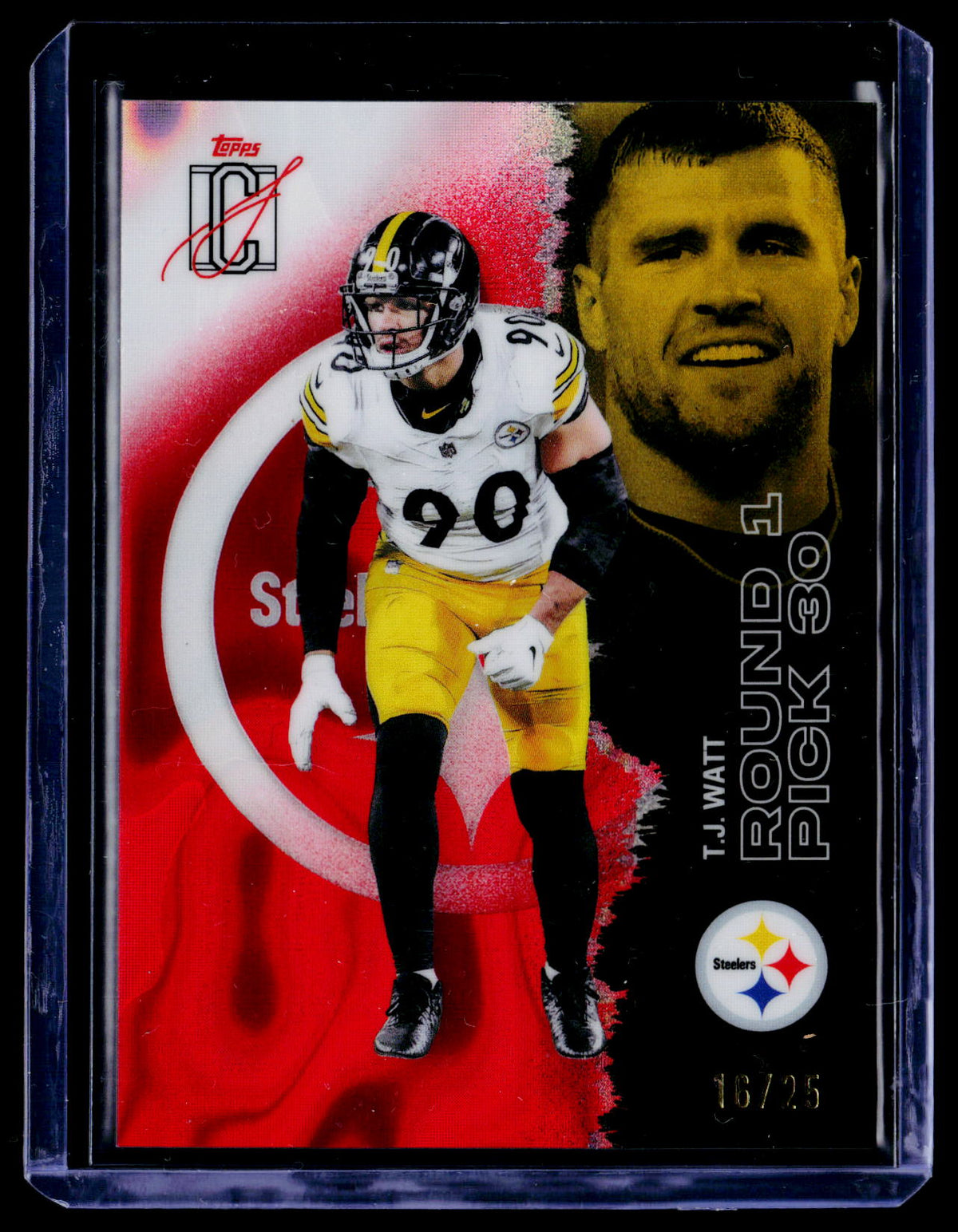 2025 Topps Signature Class #96 T.J. Watt Red Lava #/25
