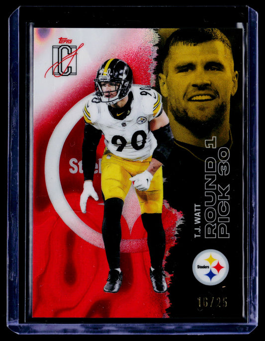 2025 Topps Signature Class #96 T.J. Watt Red Lava #/25