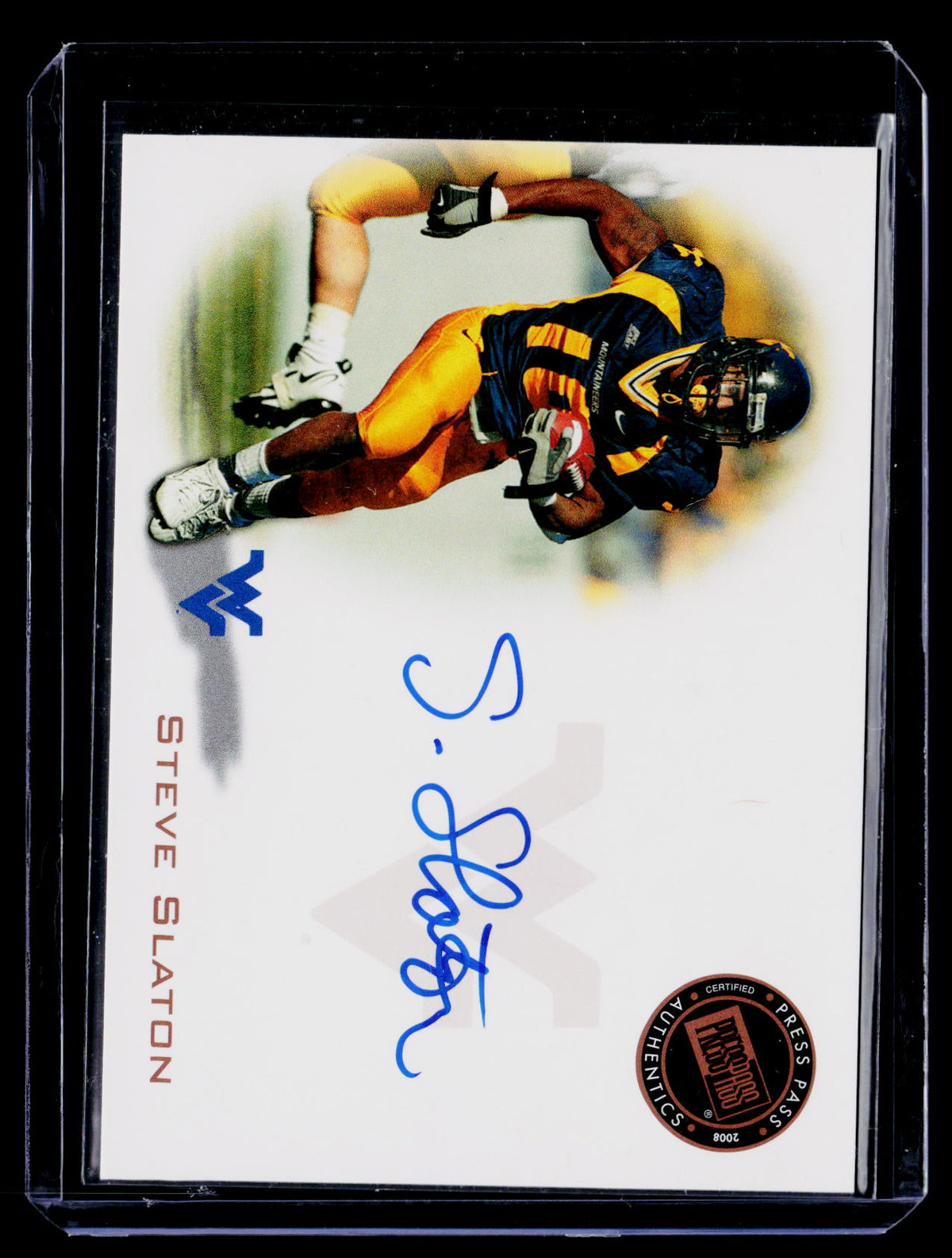 2008 Press Pass #PPS-SS Steve Slaton Autographs Bronze