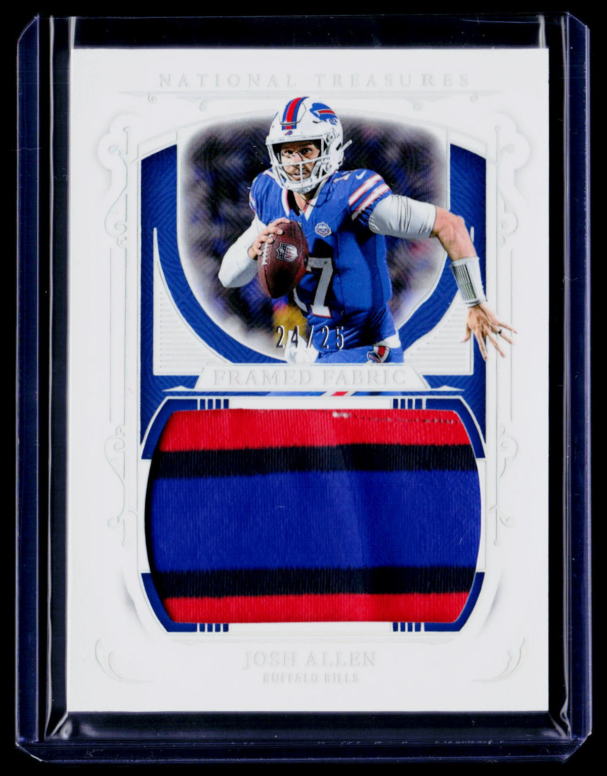 2025 Panini National Treasures #FF-JAN Josh Allen Framed Fabric Patch #/25