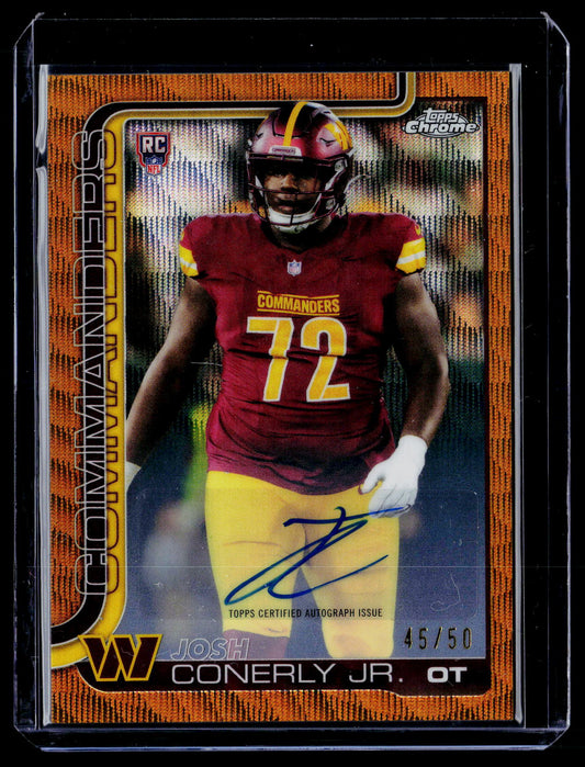 2025 Topps Chrome Josh Conerly Jr. Rookie Patch Auto Gold Refractor #/50