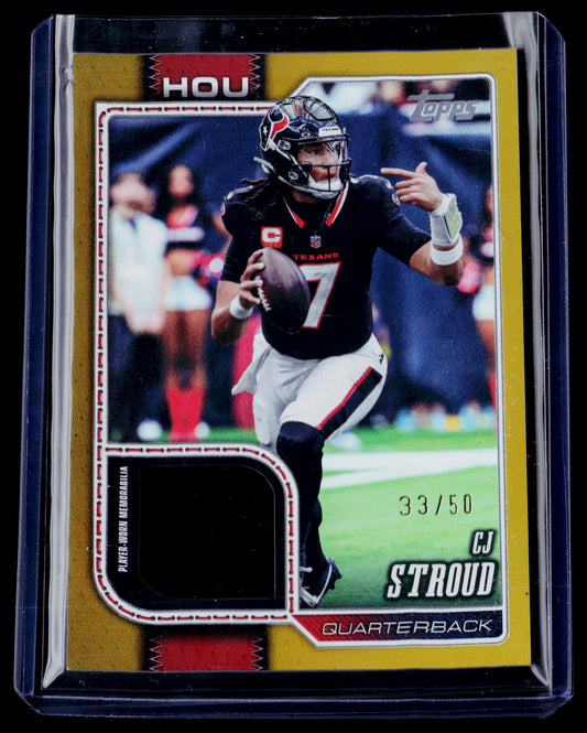 2026 Topps Flagship #ROR-CST CJ Stroud Real One Relics Gold #/50
