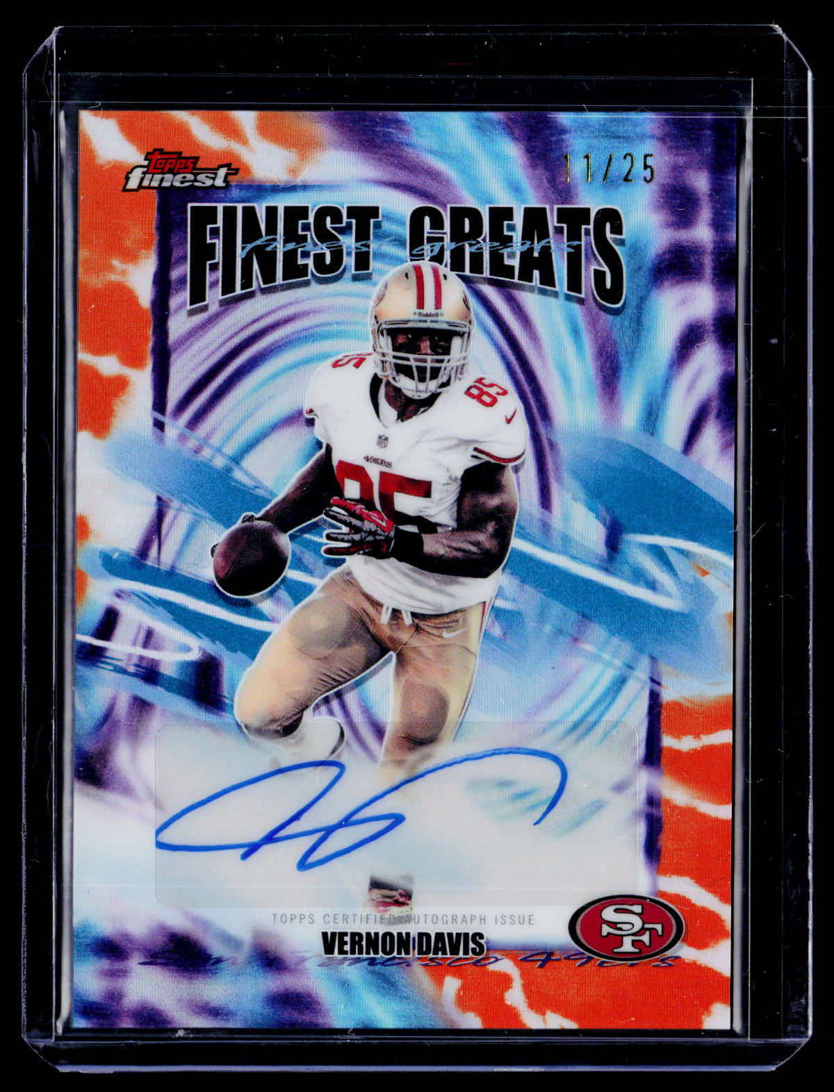 2025 Finest #FGA-VD Vernon Davis Auto Orange Geometric Refractor #/25