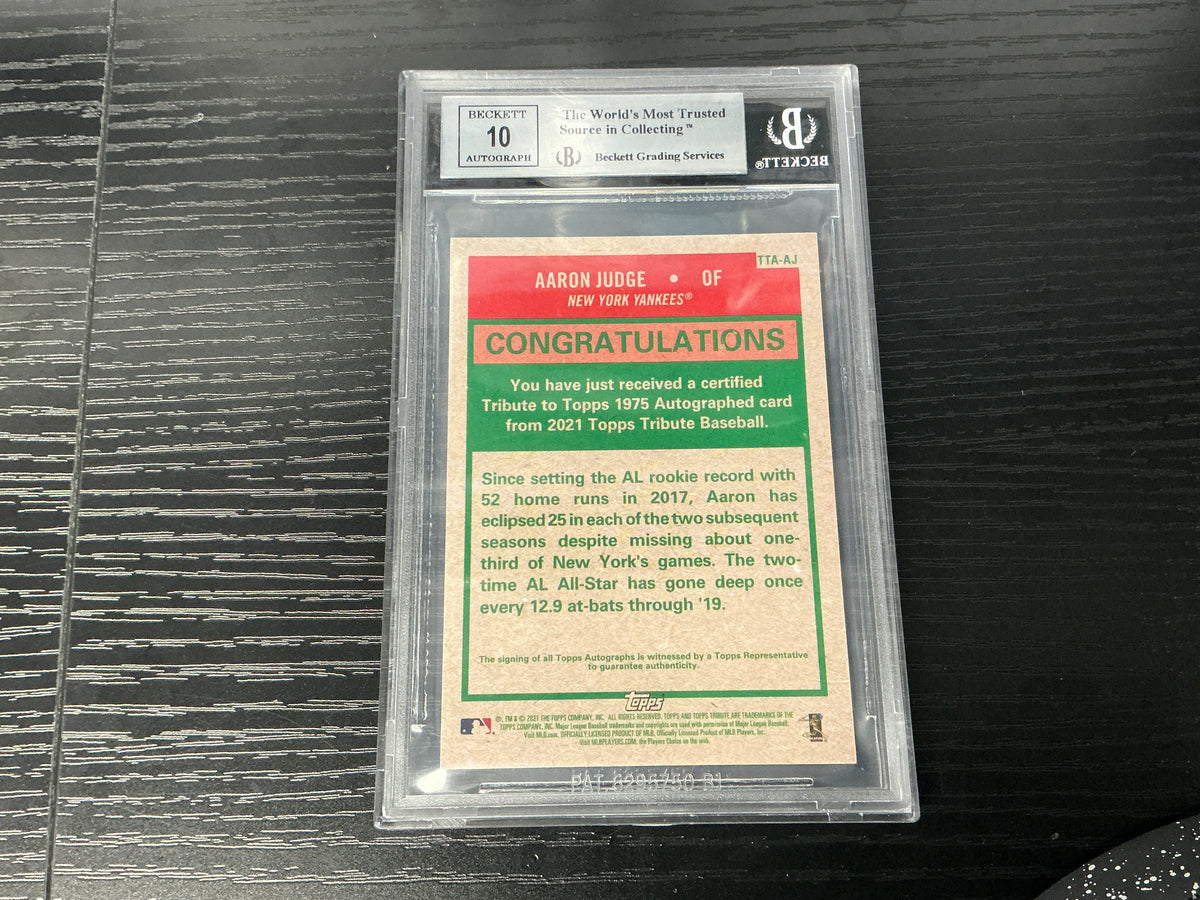 2021 Topps Tribute #TTA-AJ Aaron Judge Autograph #/99 BGS 9 BGS 10 Auto