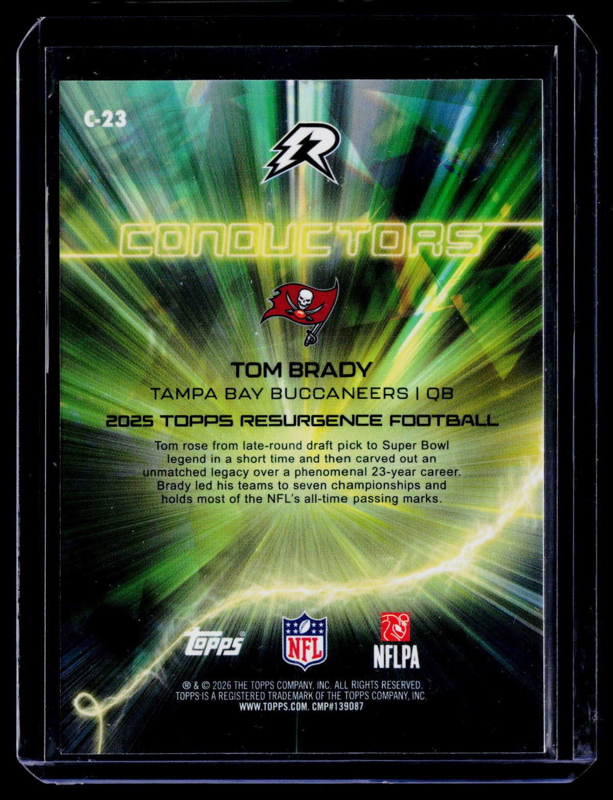 2025 Topps Resurgence #C-23 Tom Brady Conductors Aqua Surge Refractor #/250