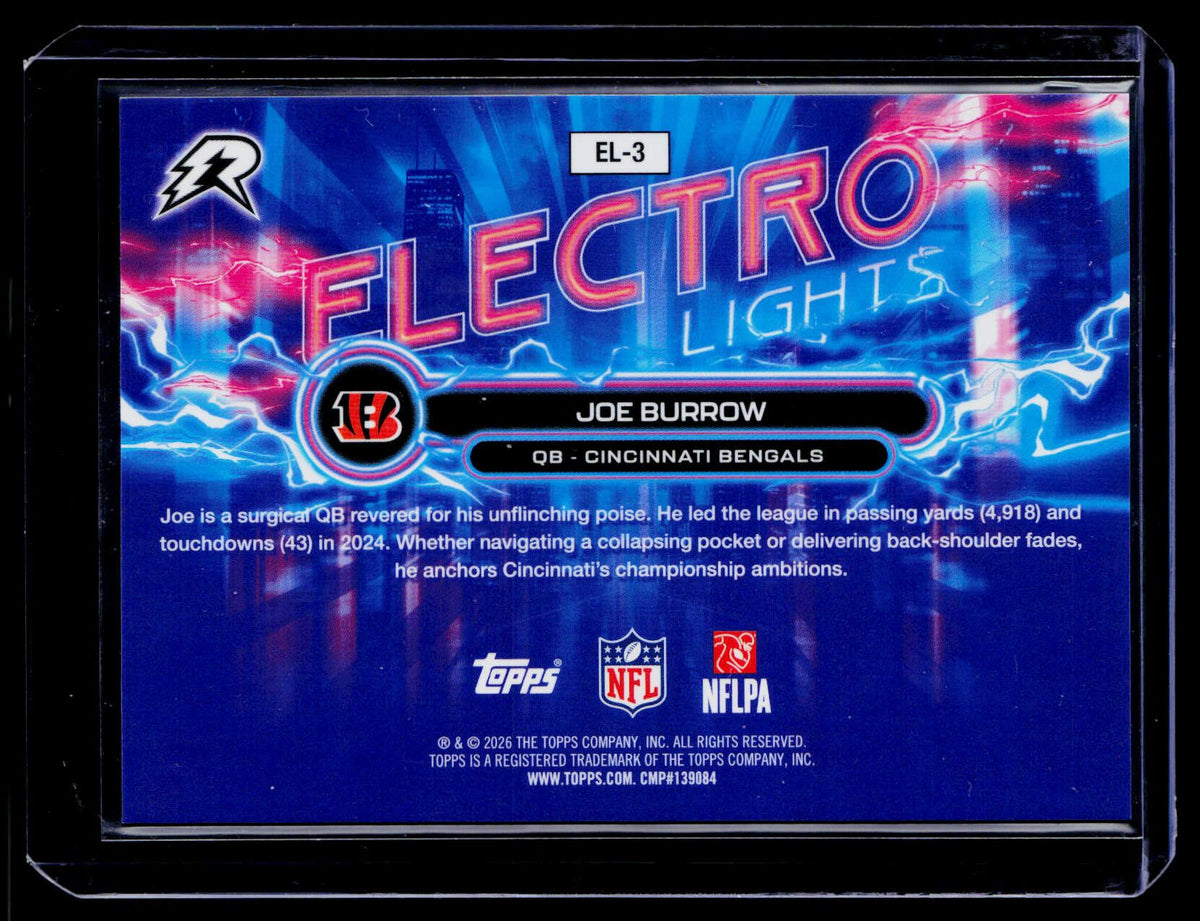 2025 Topps Resurgence Joe Burrow Electro lights #EL-3