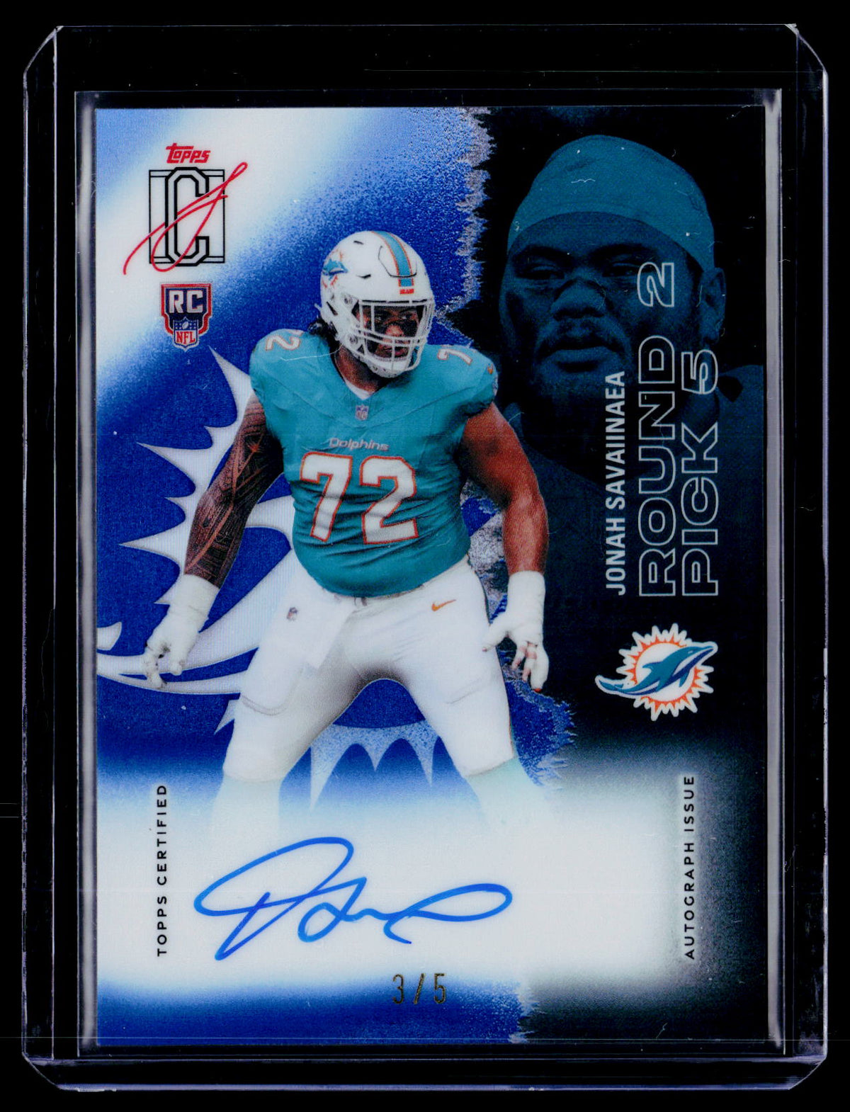 2025 Topps Signature Class #237 Jonah Savaiinaea Autographs Blue #/5