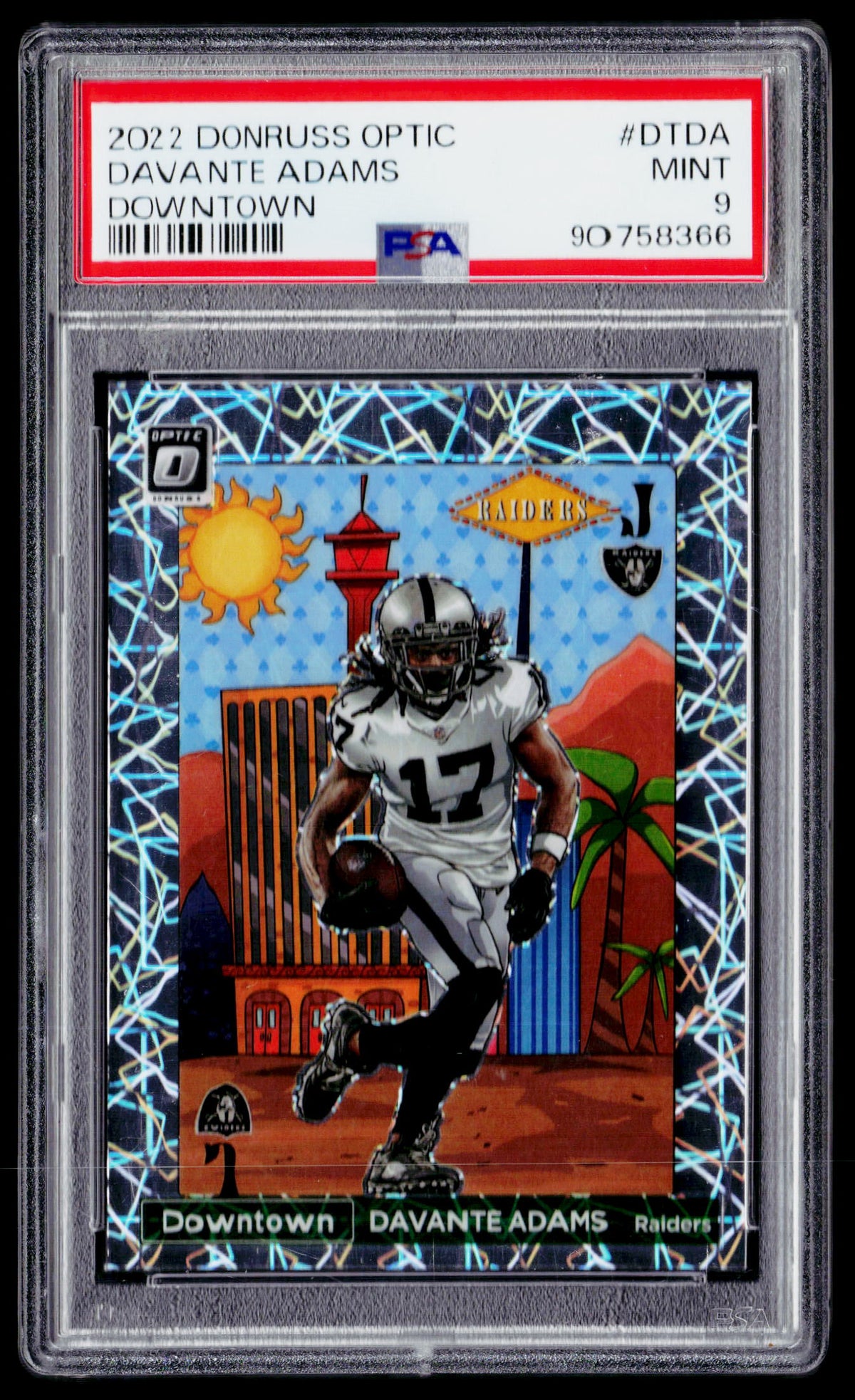 2022 Donruss #DT-DA Davante Adams Downtown! PSA 9