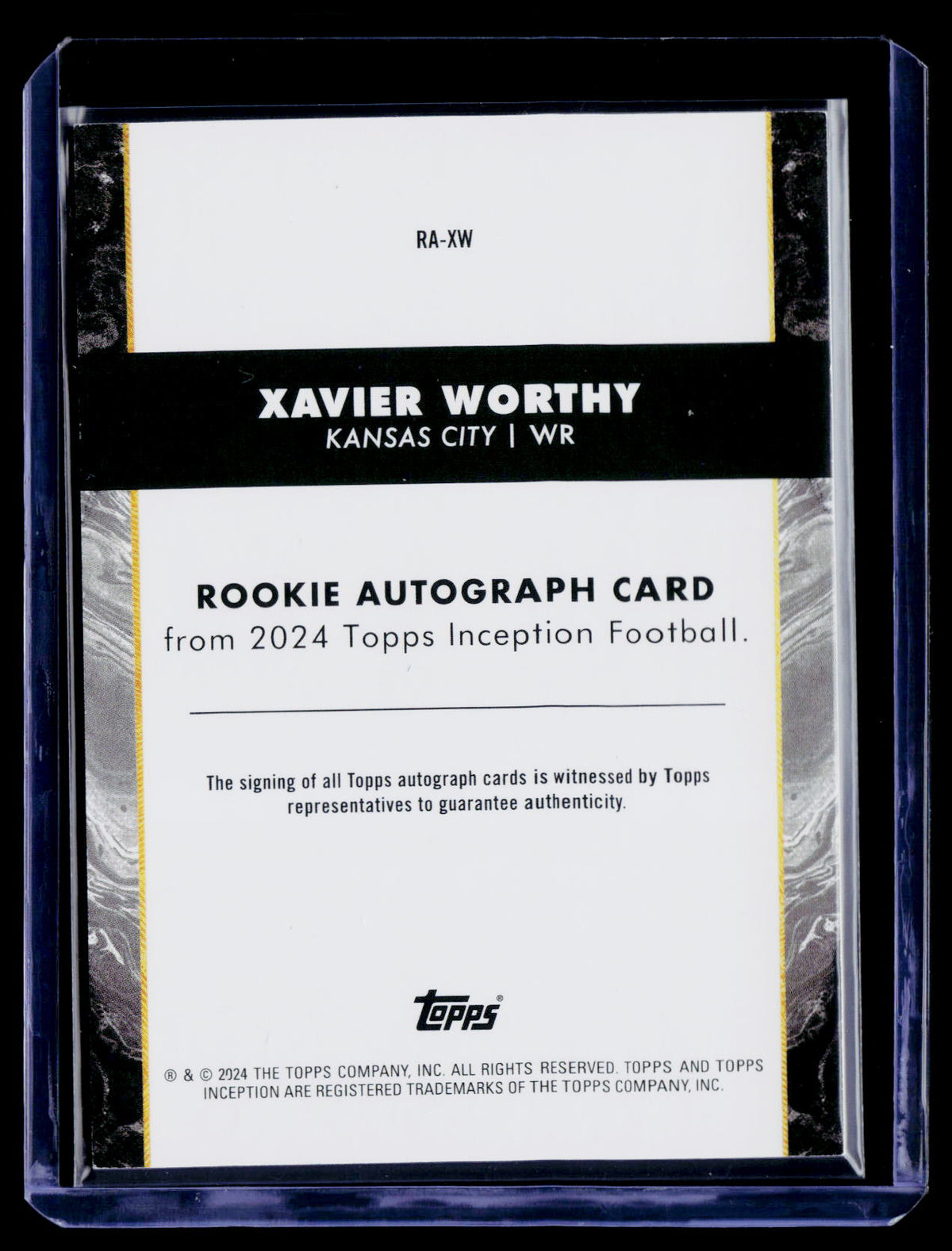 2024 Topps Inception #RA-XW Xavier Worthy Rookie Auto