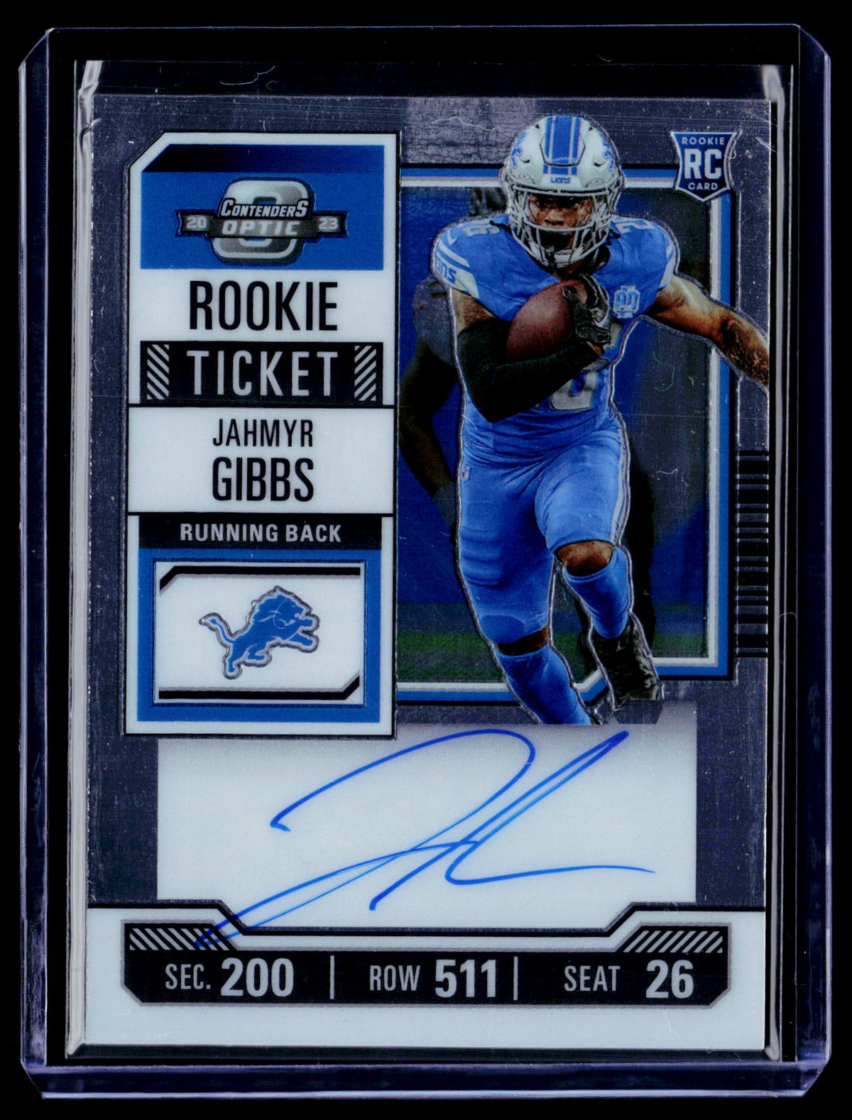 2023 Panini Contenders #112 Jahmyr Gibbs Rookie Ticket Auto