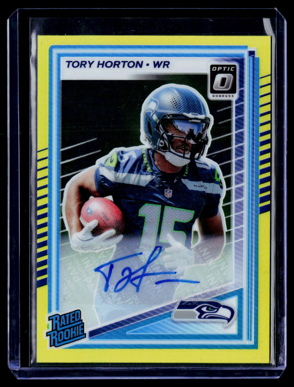 2025 Donruss Optic #295 Tory Horton Rated Rookies Autographs Neon Yellow #/99