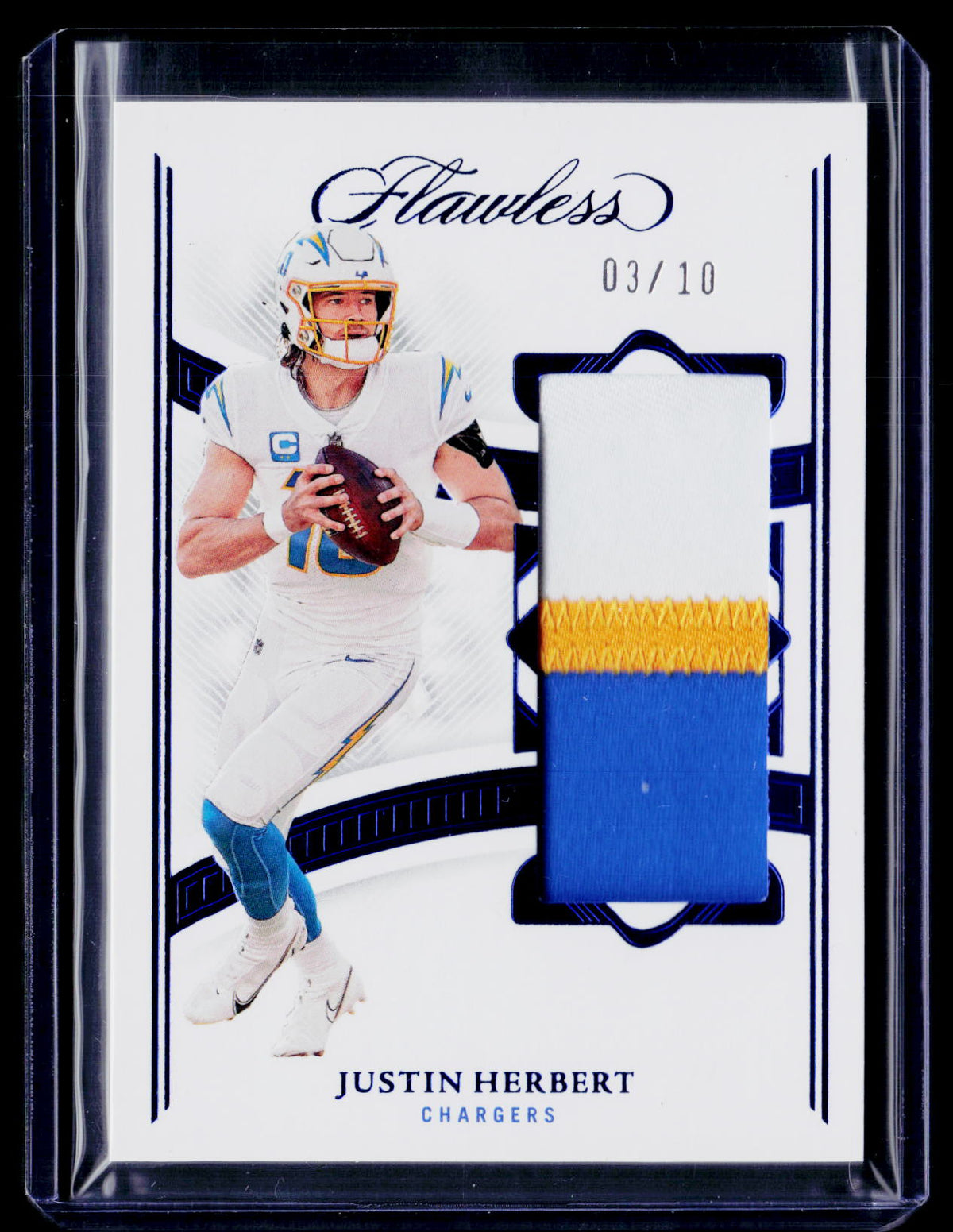 2022 Panini Flawless #P-JH Justin Herbert Patches Sapphire #/10