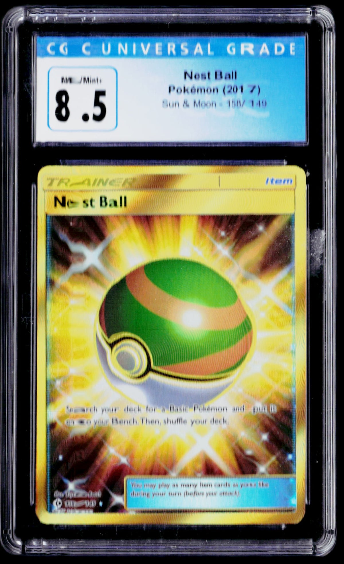 SM Base Set #158/149 Nest Ball (Secret) CGC 8.5