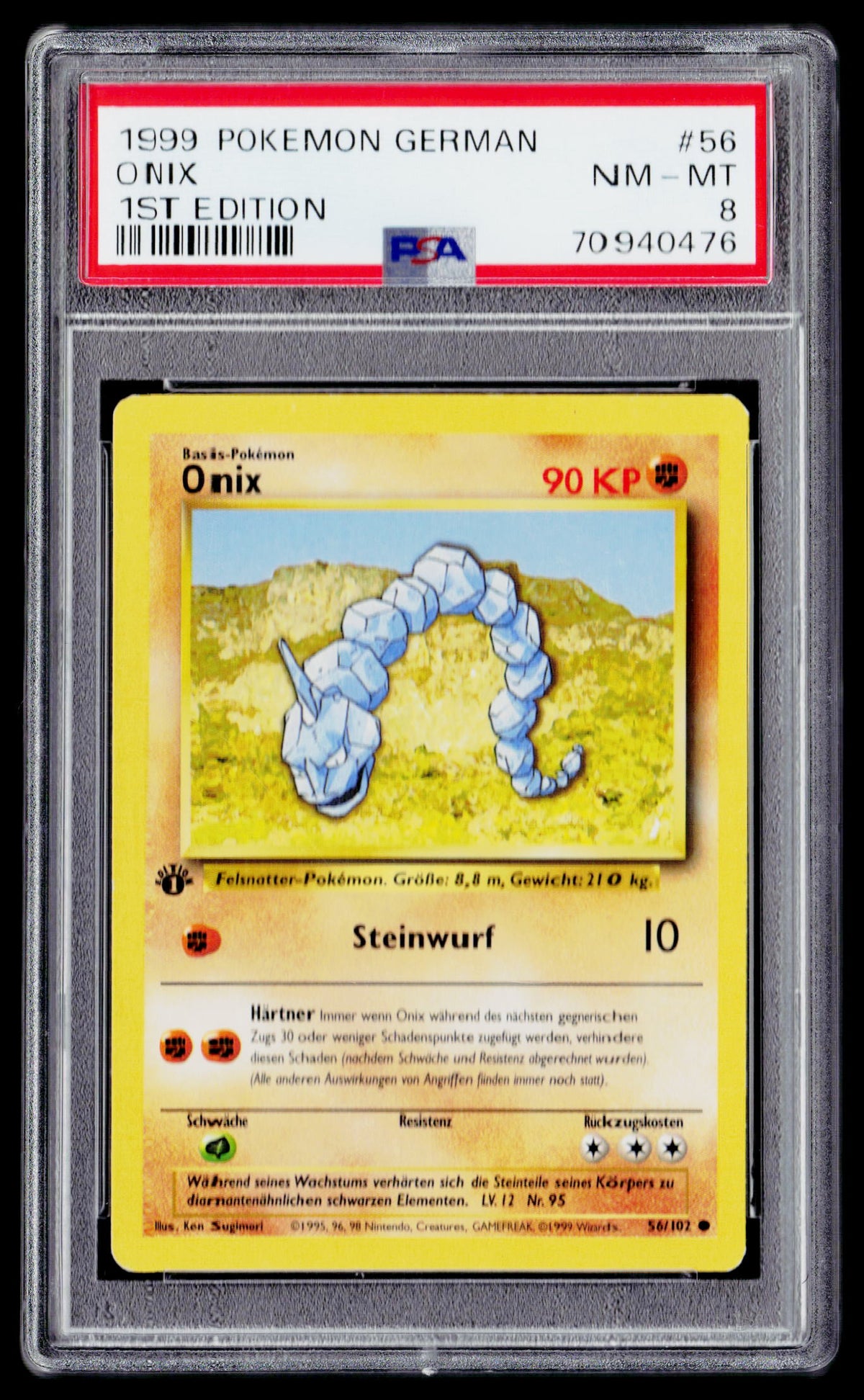 Base Set (Shadowless) 1st Ed. #056/102 Onix PSA 8