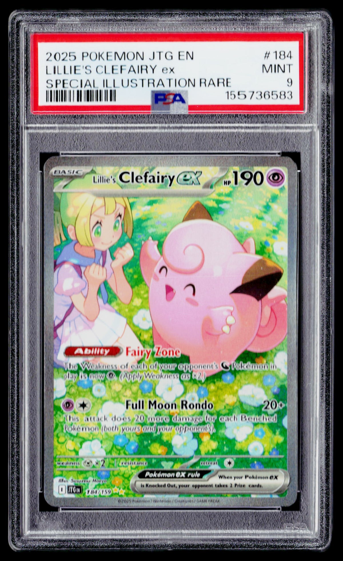 SV09: Journey Together #184/159 Lillie's Clefairy ex PSA 9
