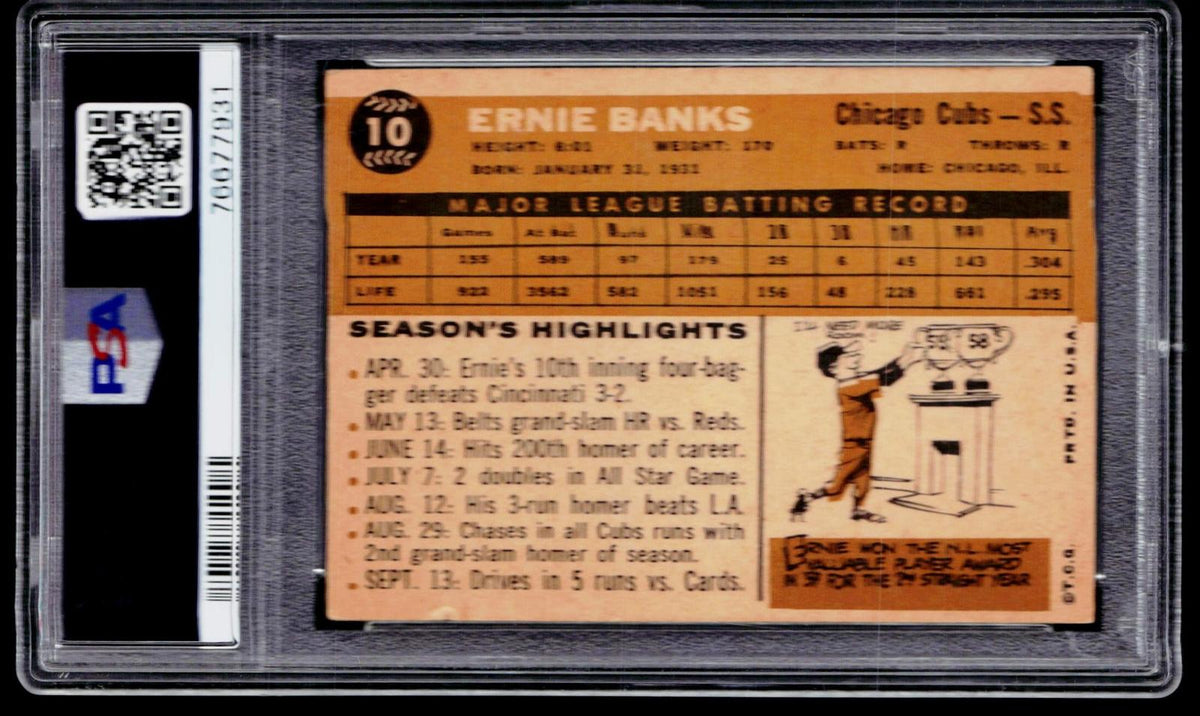 1960 Topps #10 Ernie Banks PSA 4
