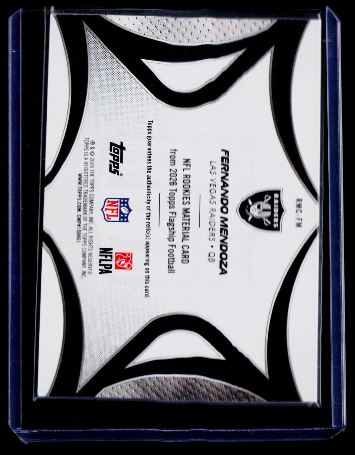 2026 Topps Flagship #RMC-FM Fernando Mendoza NFL Rookie Materials