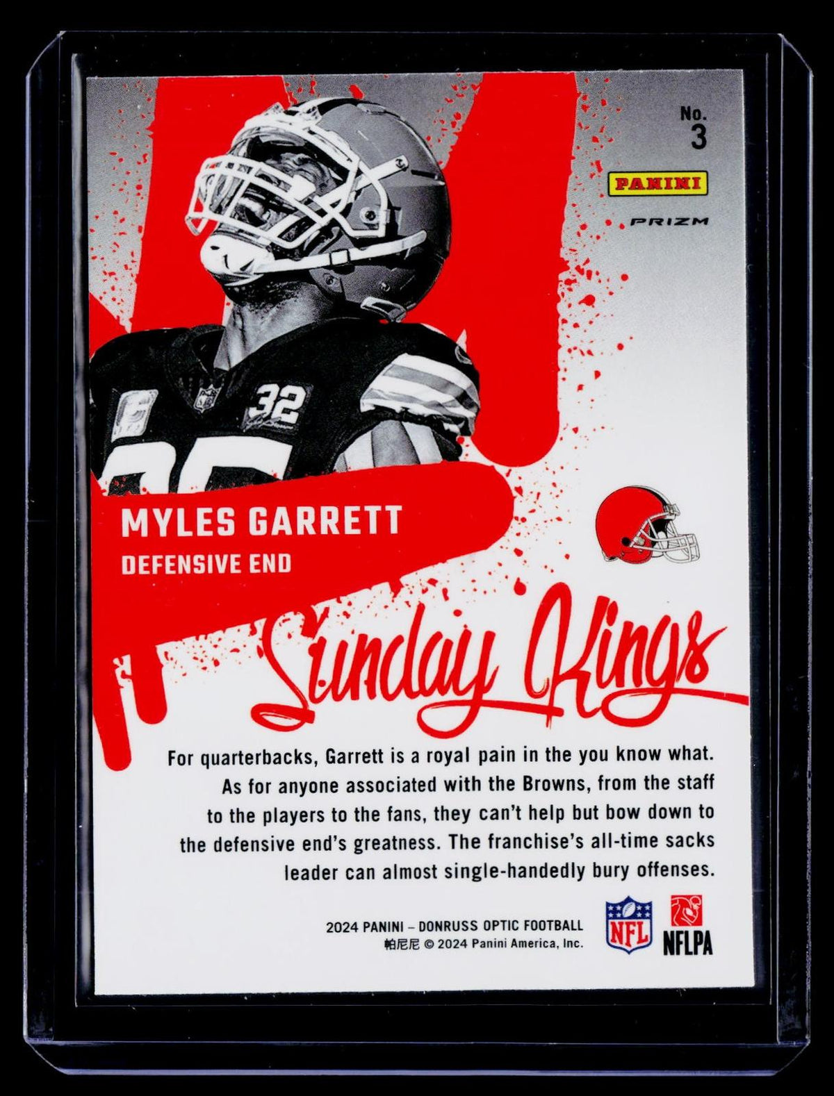 2024 Donruss Optic #3 Myles Garrett Sunday Kings
