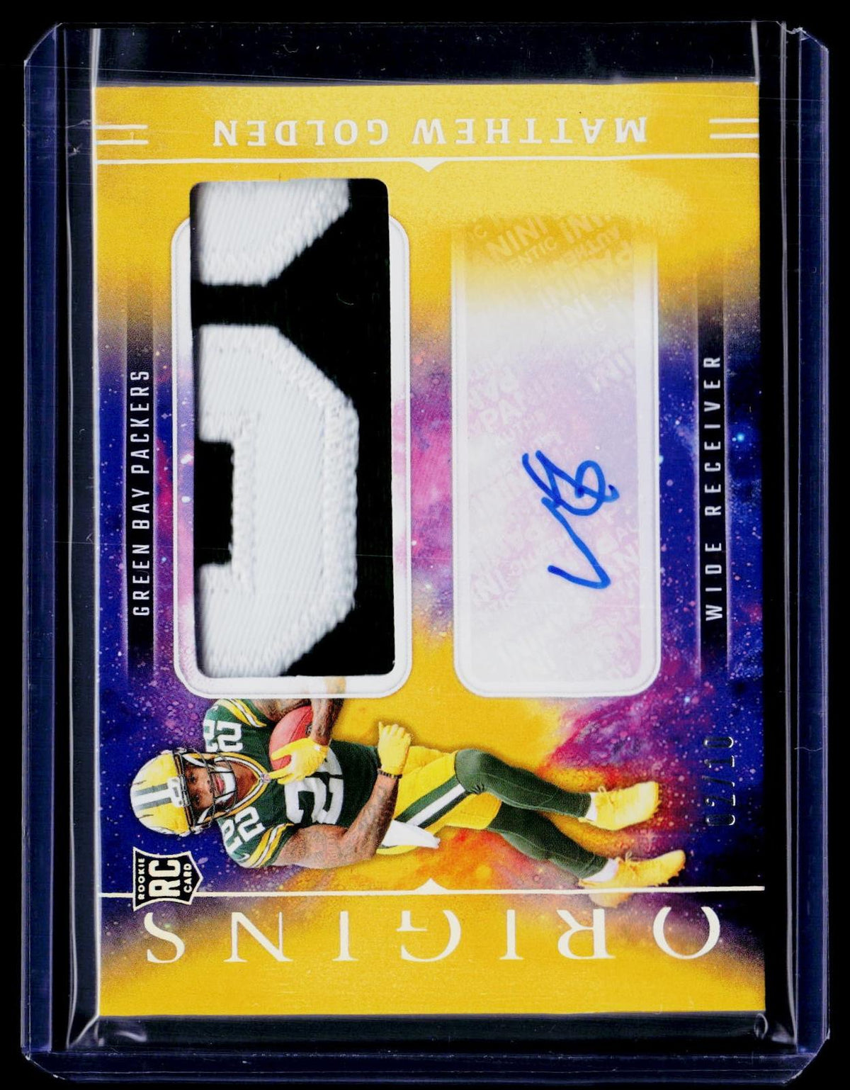 2025 Origins #RJJ-MGN Matthew Golden Rookie Jumbo Patch Autographs Gold #/10